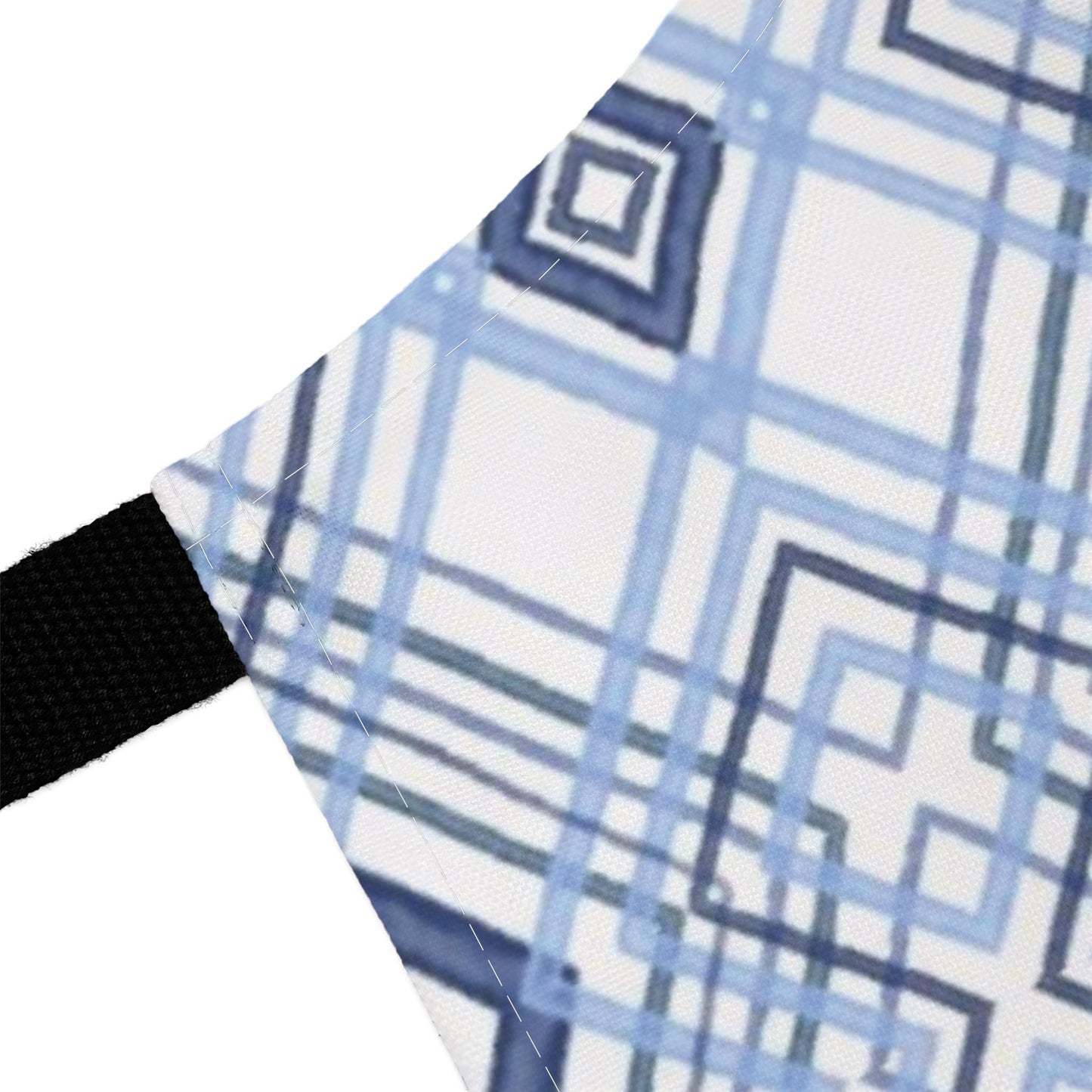 Stylish Geometric Blue Diamond Aprons With Color Straps - Blue Cava