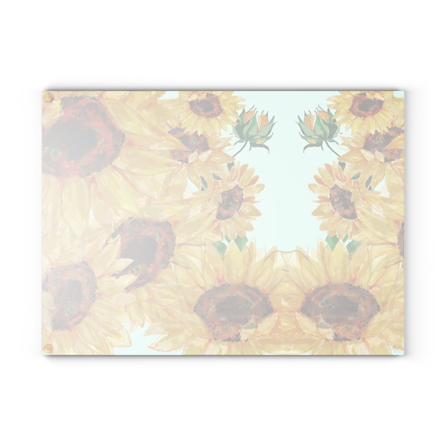 Sunflower Glass Cutting Board | Floral Kitchen Decor - Blue Cava