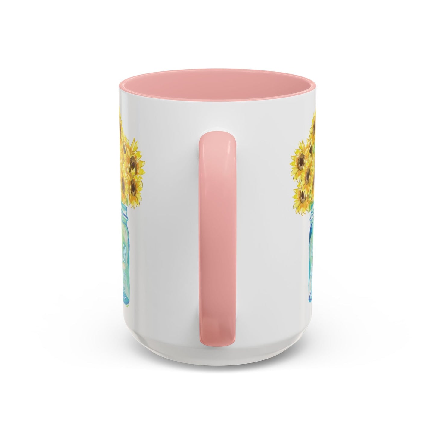 Sunflower Mason Jar Coffee Mug (11, 15oz) - Blue Cava