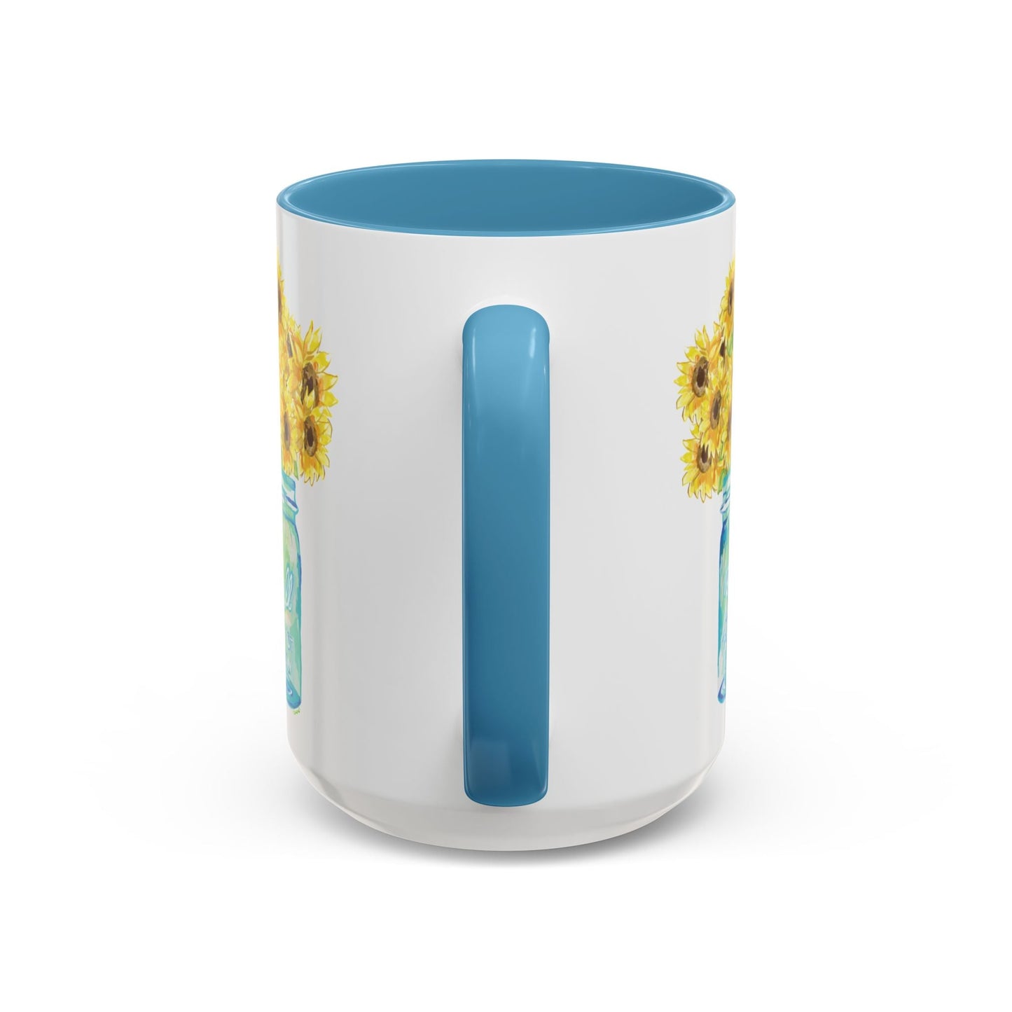 Sunflower Mason Jar Coffee Mug (11, 15oz) - Blue Cava