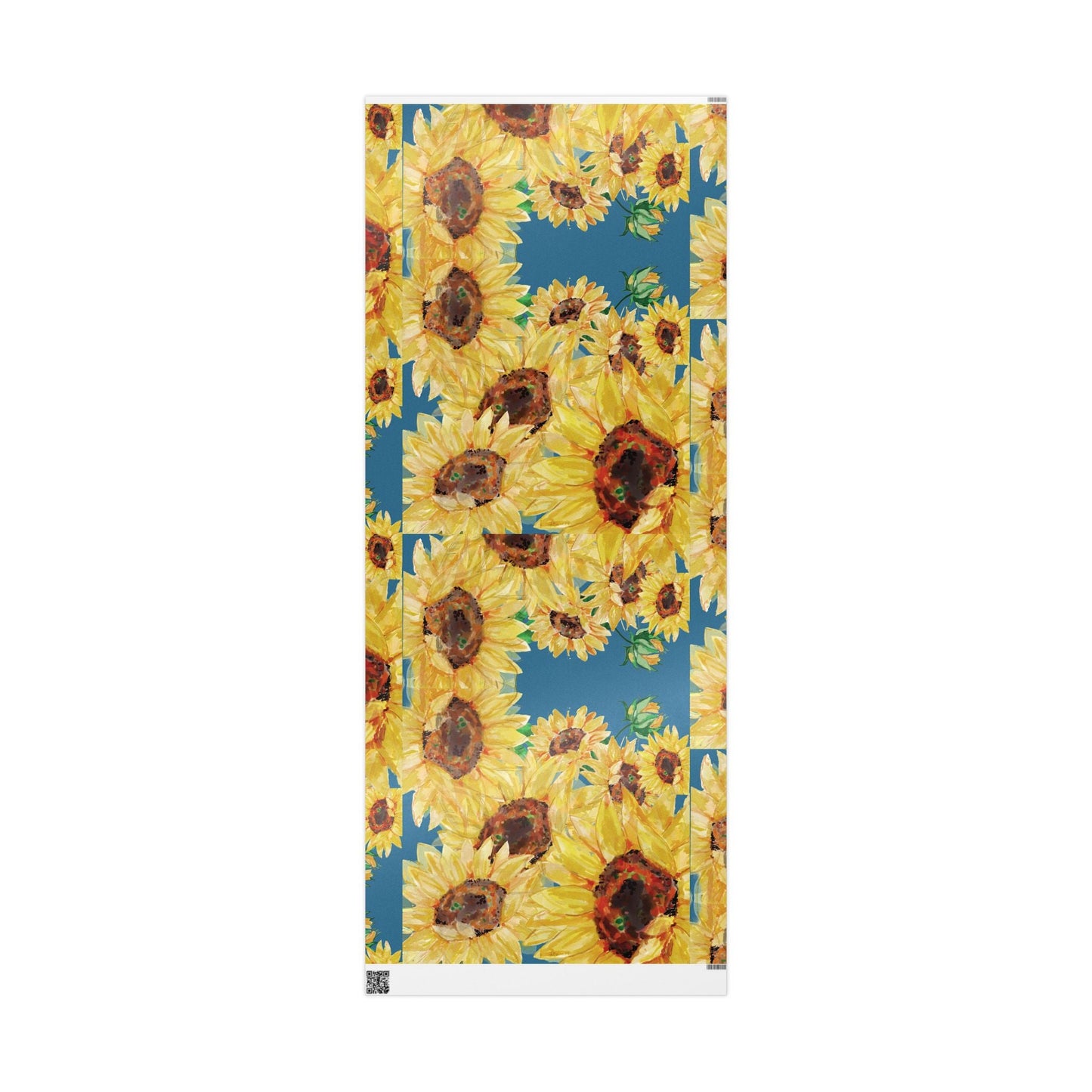 Sunflower Wrapping Paper Roll – Eco - Friendly Gift Packaging - Blue Cava