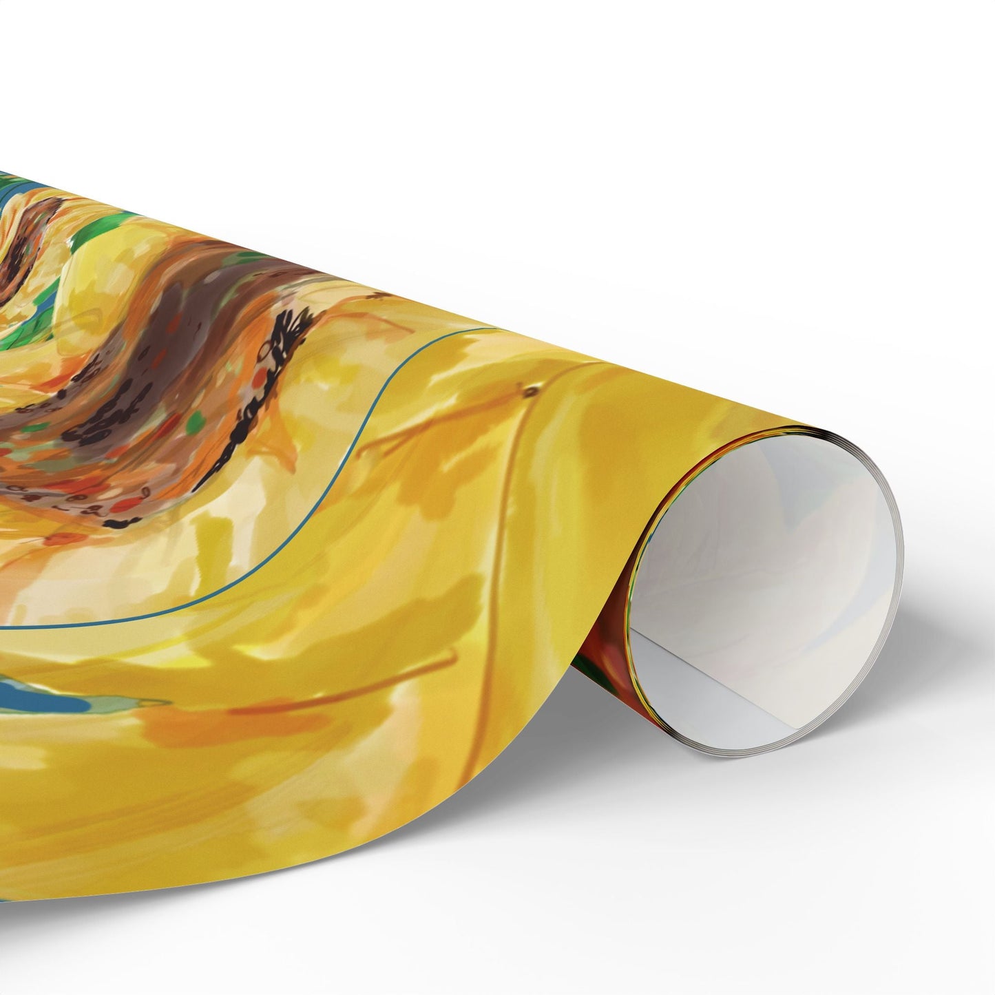 Sunflower Wrapping Paper Roll – Eco - Friendly Gift Packaging - Blue Cava