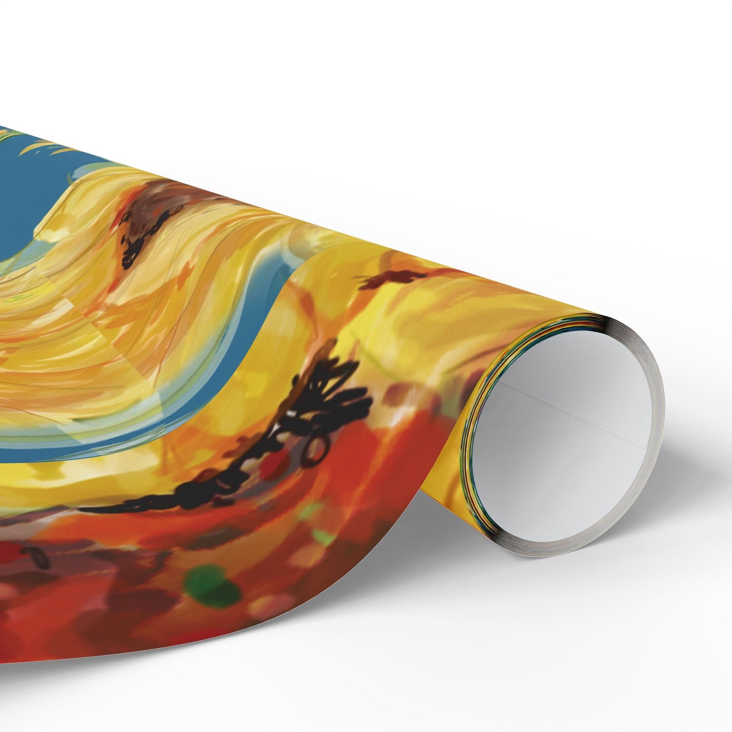 Sunflower Wrapping Paper Roll – Eco - Friendly Gift Packaging - Blue Cava
