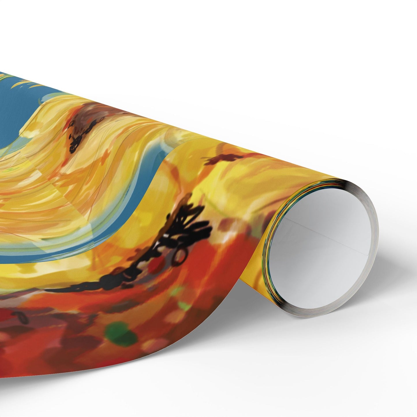Sunflower Wrapping Paper Roll – Eco - Friendly Gift Packaging - Blue Cava