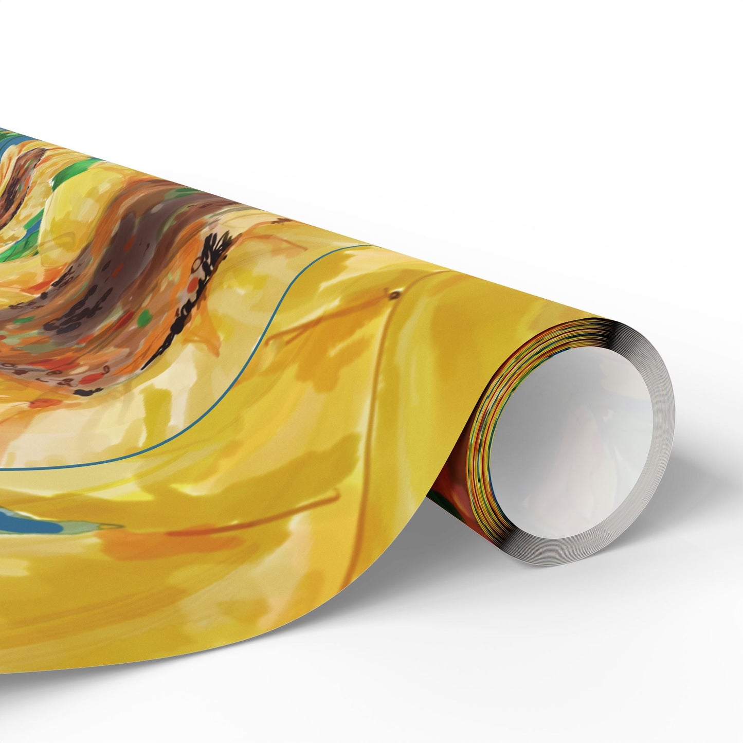 Sunflower Wrapping Paper Roll – Eco - Friendly Gift Packaging - Blue Cava