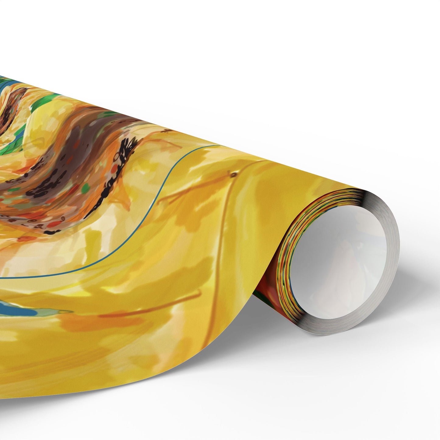 Sunflower Wrapping Paper Roll – Eco - Friendly Gift Packaging - Blue Cava