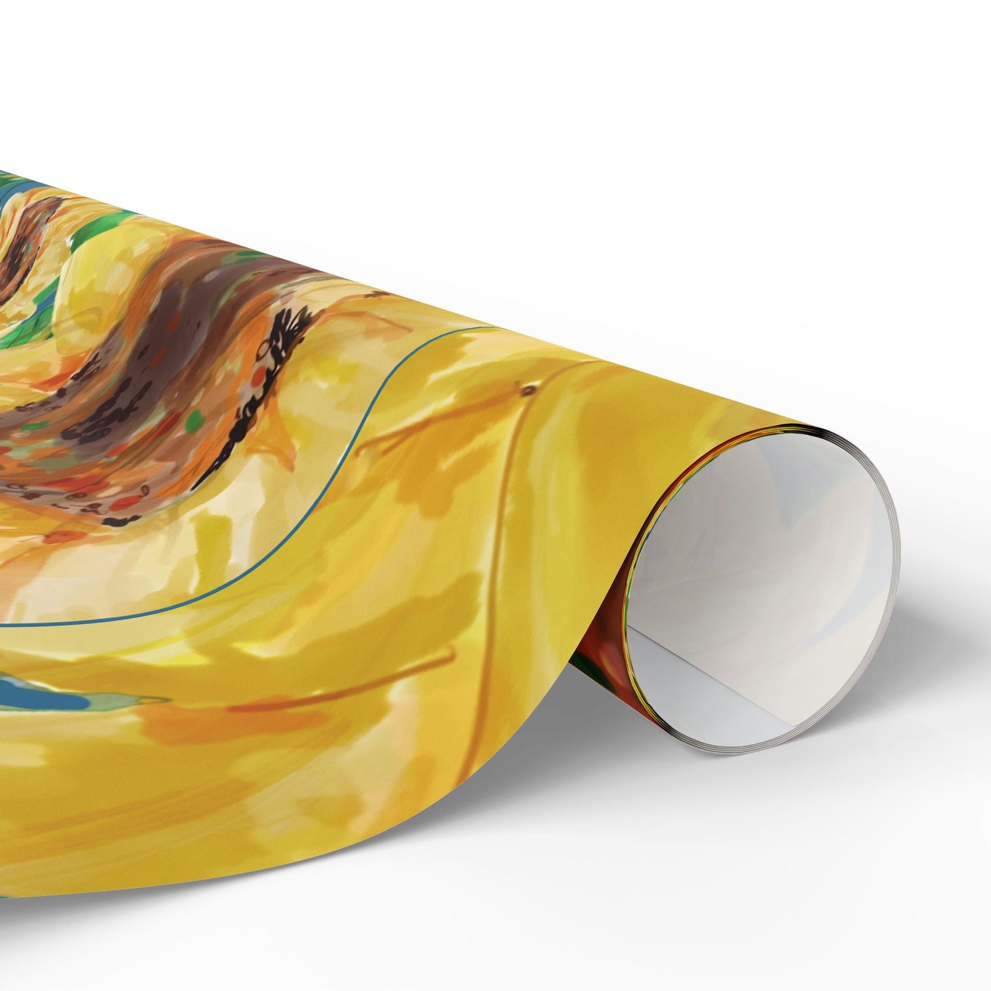 Sunflower Wrapping Paper Roll – Eco - Friendly Gift Packaging - Blue Cava