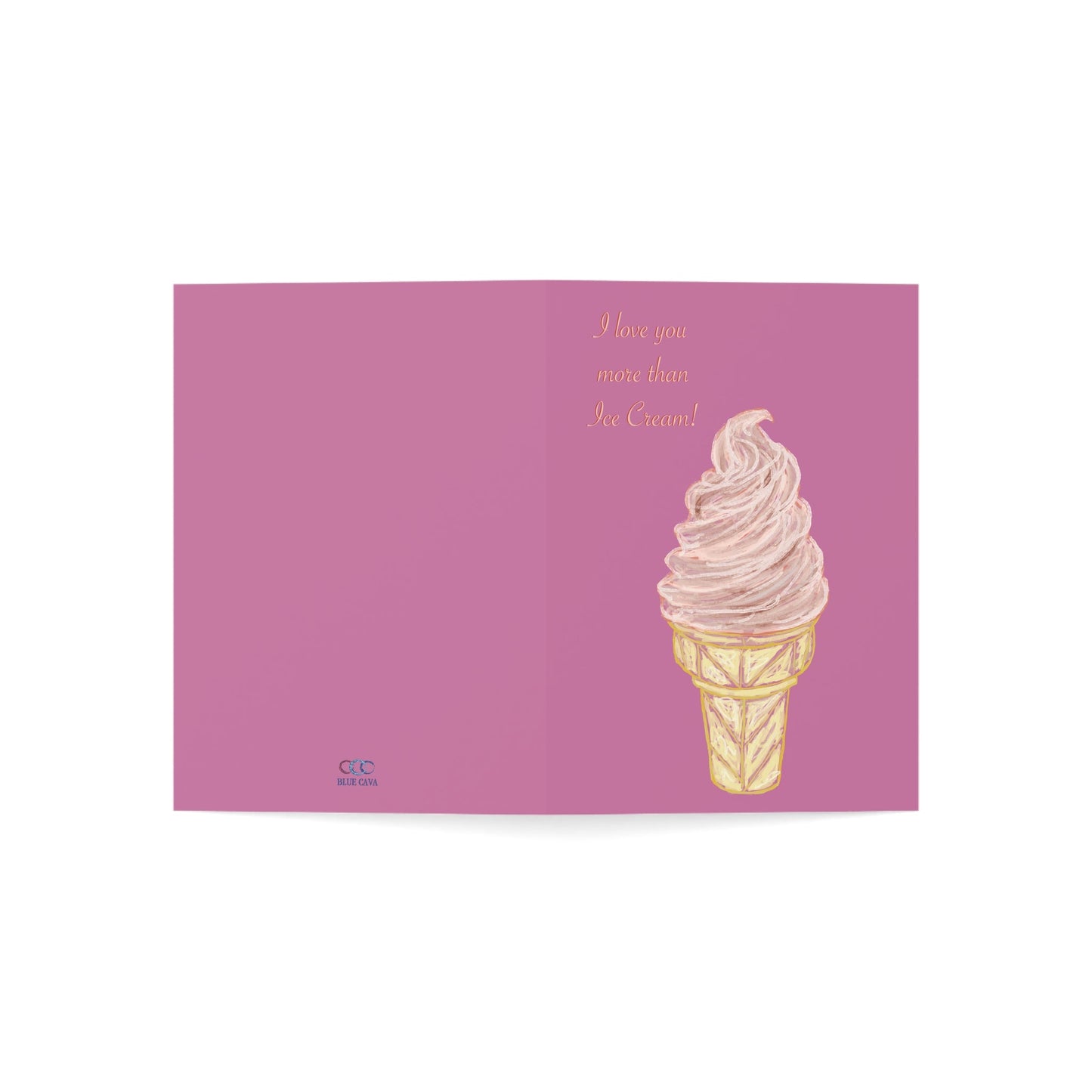 Sweet Ice Cream Love Greeting Cards Set - Blue Cava