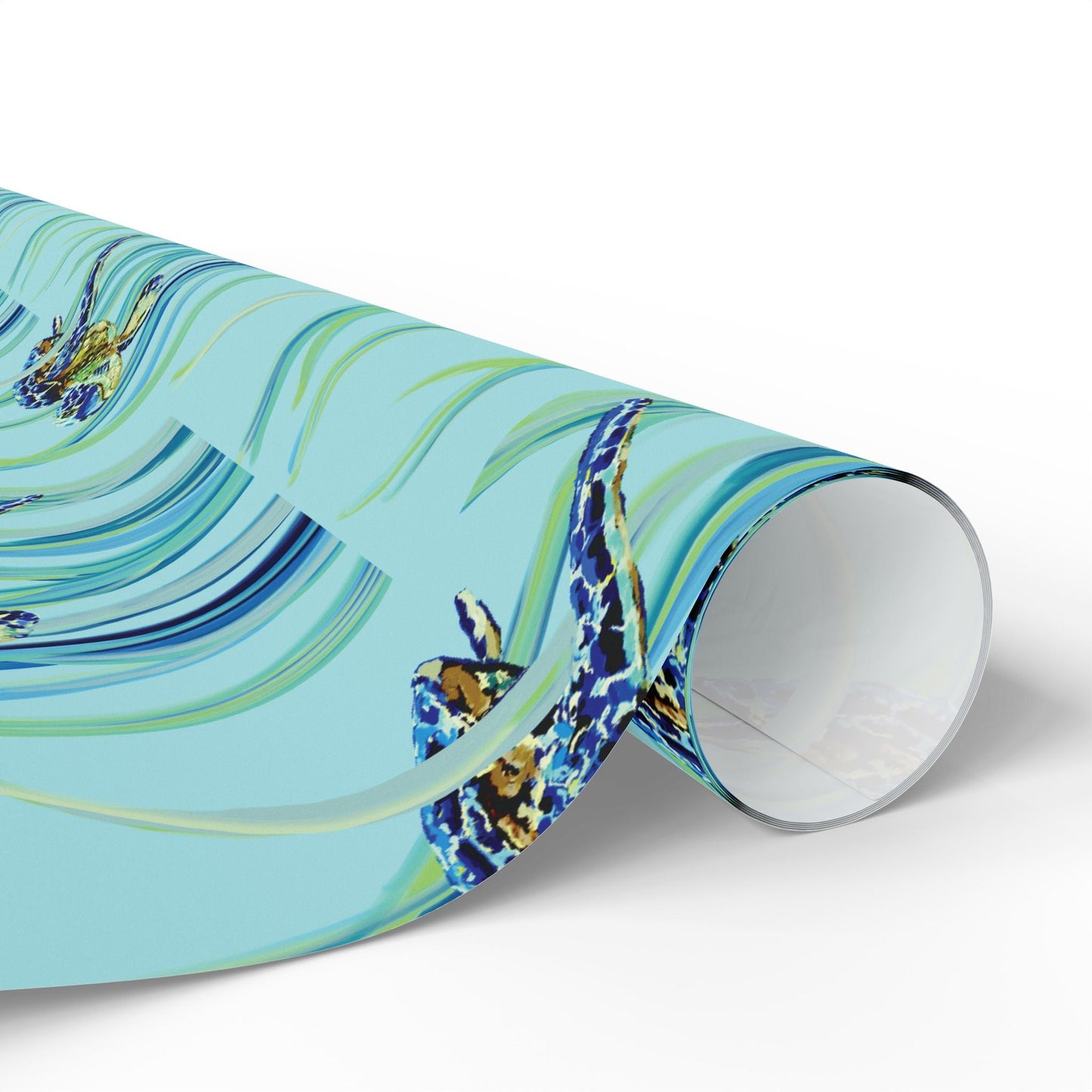 Swimming Sea Turtle Wrapping Paper - Blue Cava