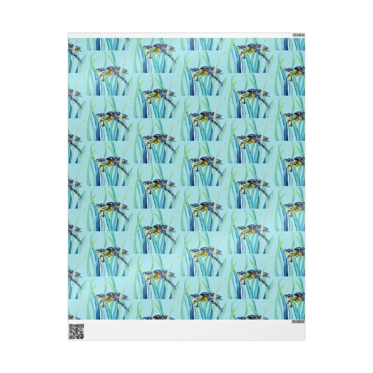 Swimming Sea Turtle Wrapping Paper - Blue Cava