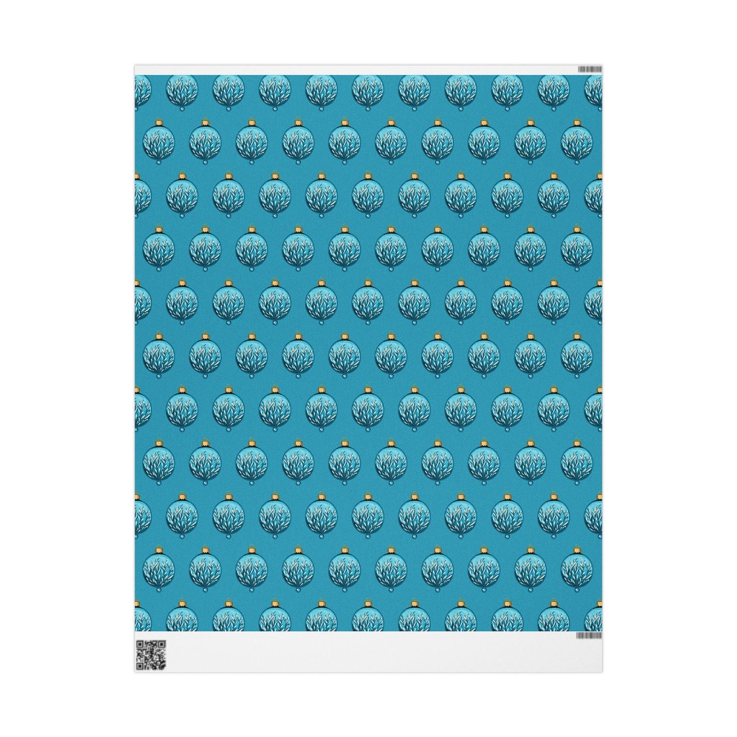 Teal Christmas Ornament Wrapping Papers - Blue Cava