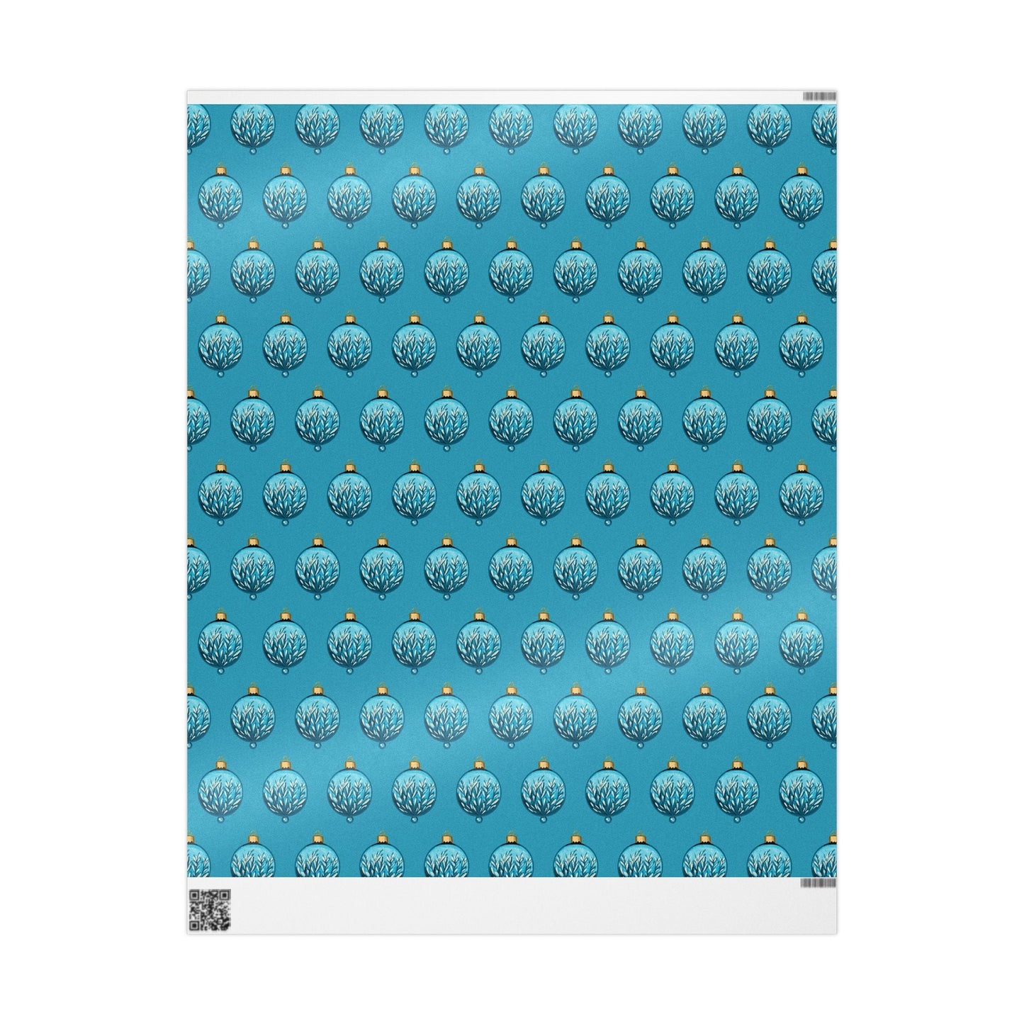 Teal Christmas Ornament Wrapping Papers - Blue Cava