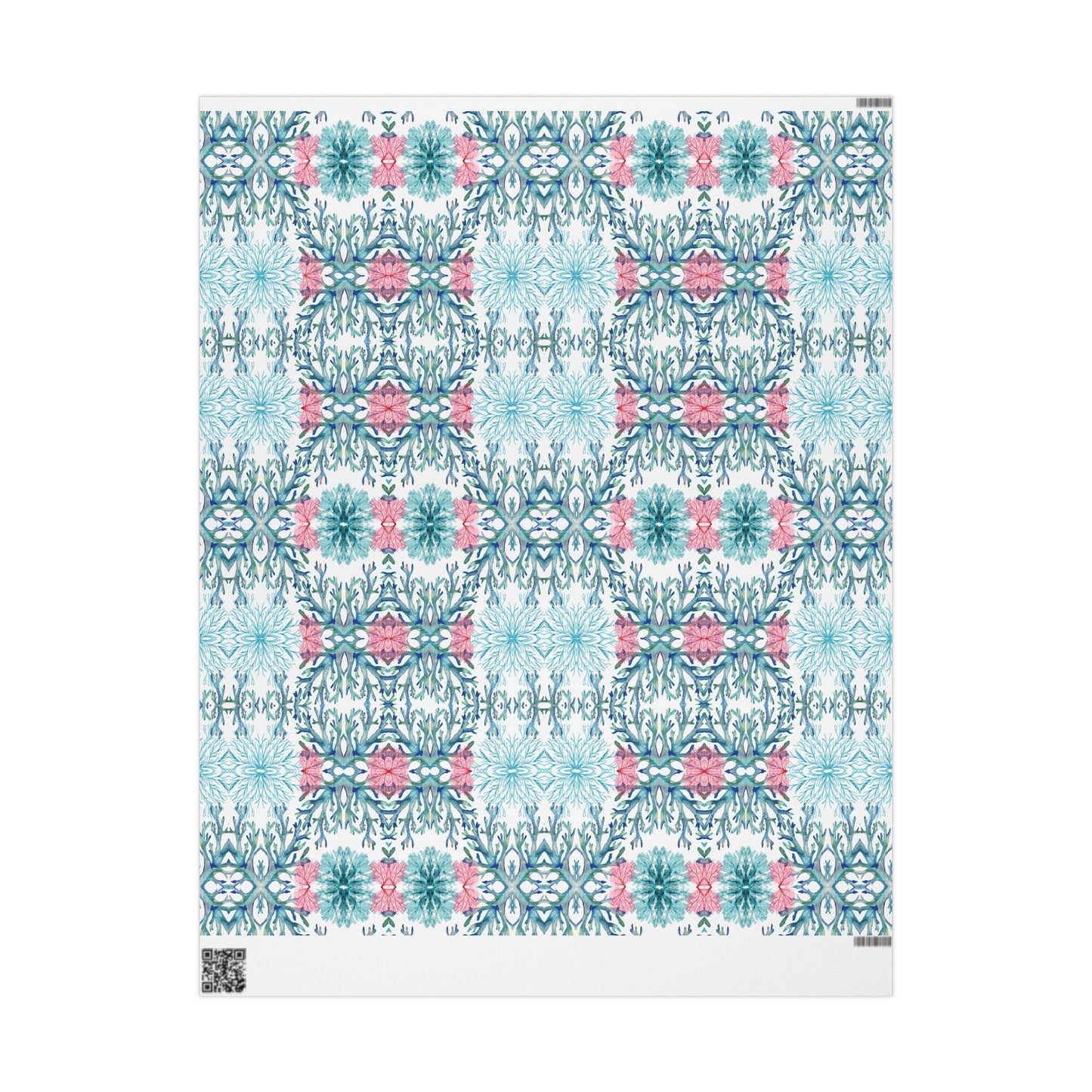Vibrant Coral Wrapping Paper - Colorful, Eco - Friendly Wrapping Paper - Blue Cava