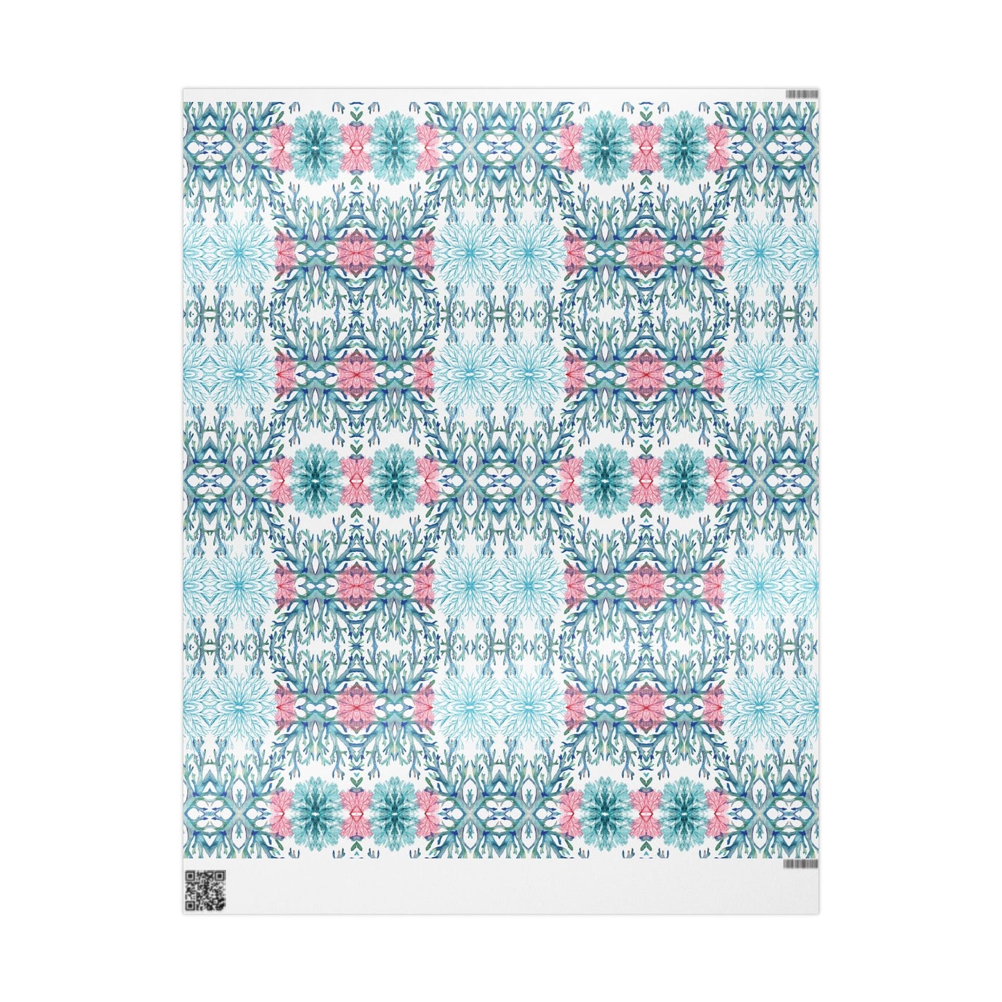 Vibrant Coral Wrapping Paper - Colorful, Eco - Friendly Wrapping Paper - Blue Cava