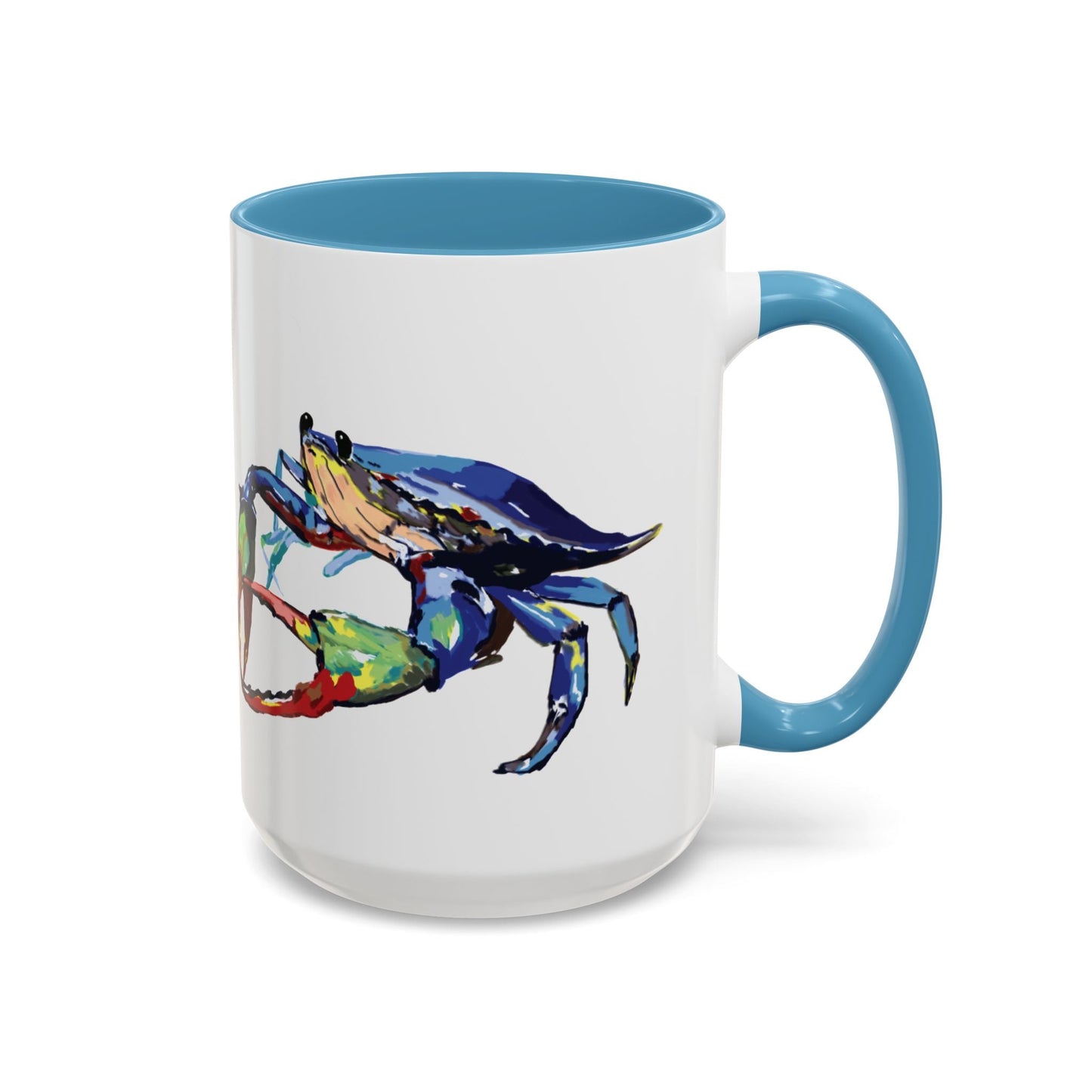 Vibrant Crab Two Tone Ceramic Mug - 11 oz & 15 oz - Blue Cava