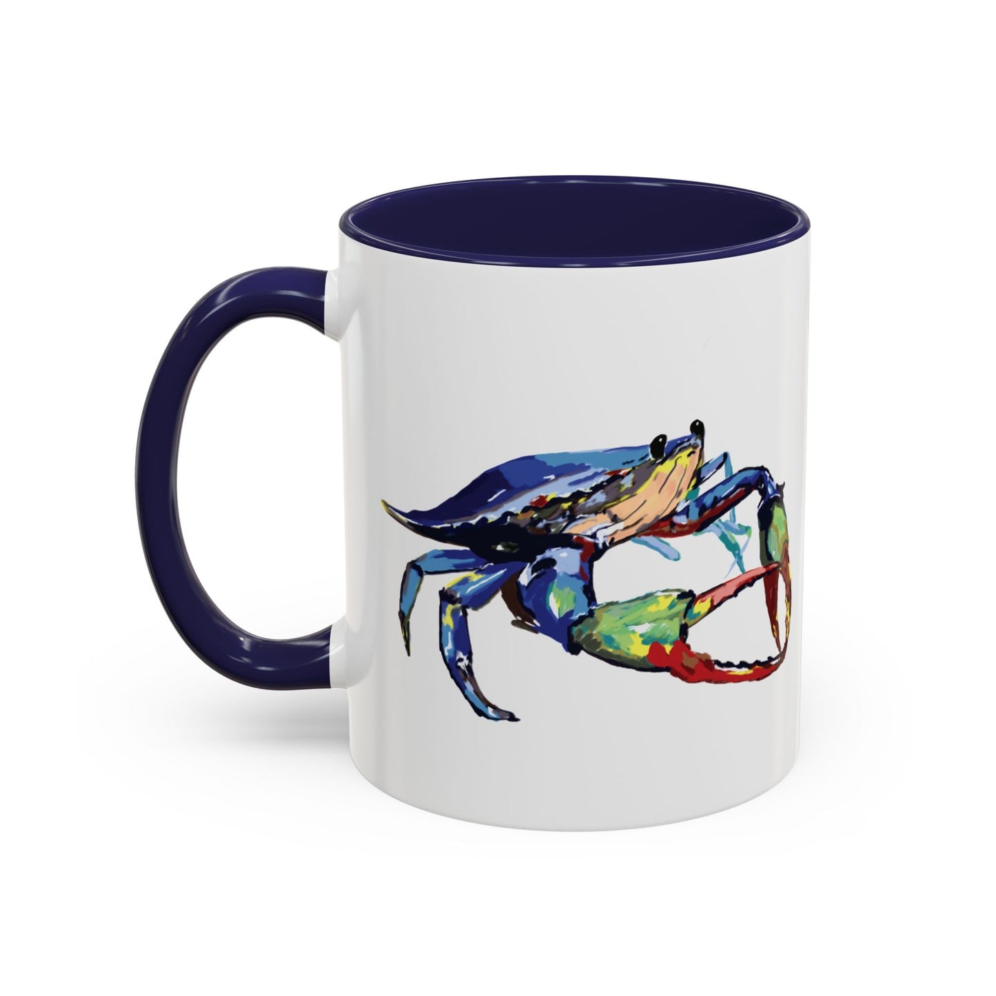 Vibrant Crab Two Tone Ceramic Mug - 11 oz & 15 oz - Blue Cava