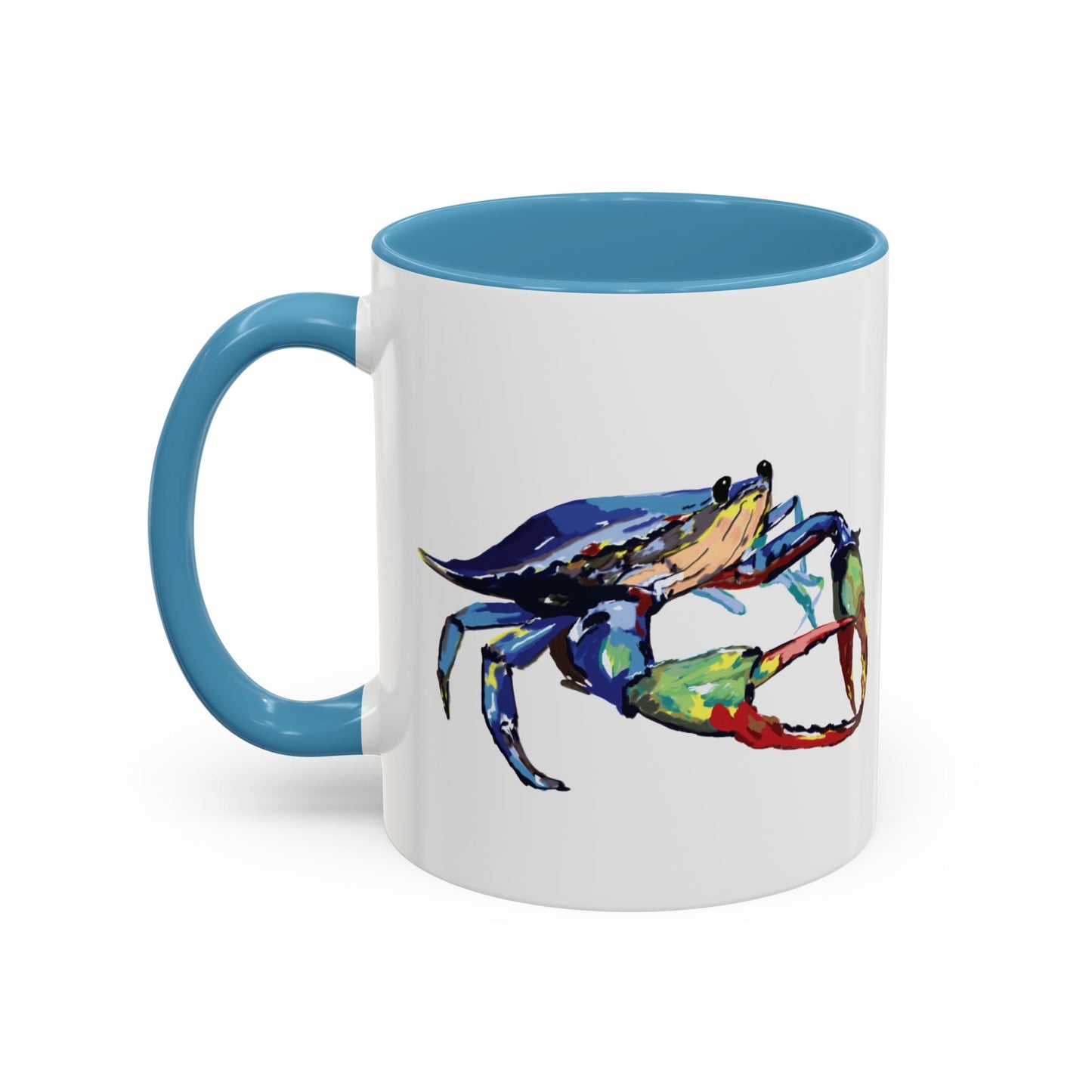 Vibrant Crab Two Tone Ceramic Mug - 11 oz & 15 oz - Blue Cava