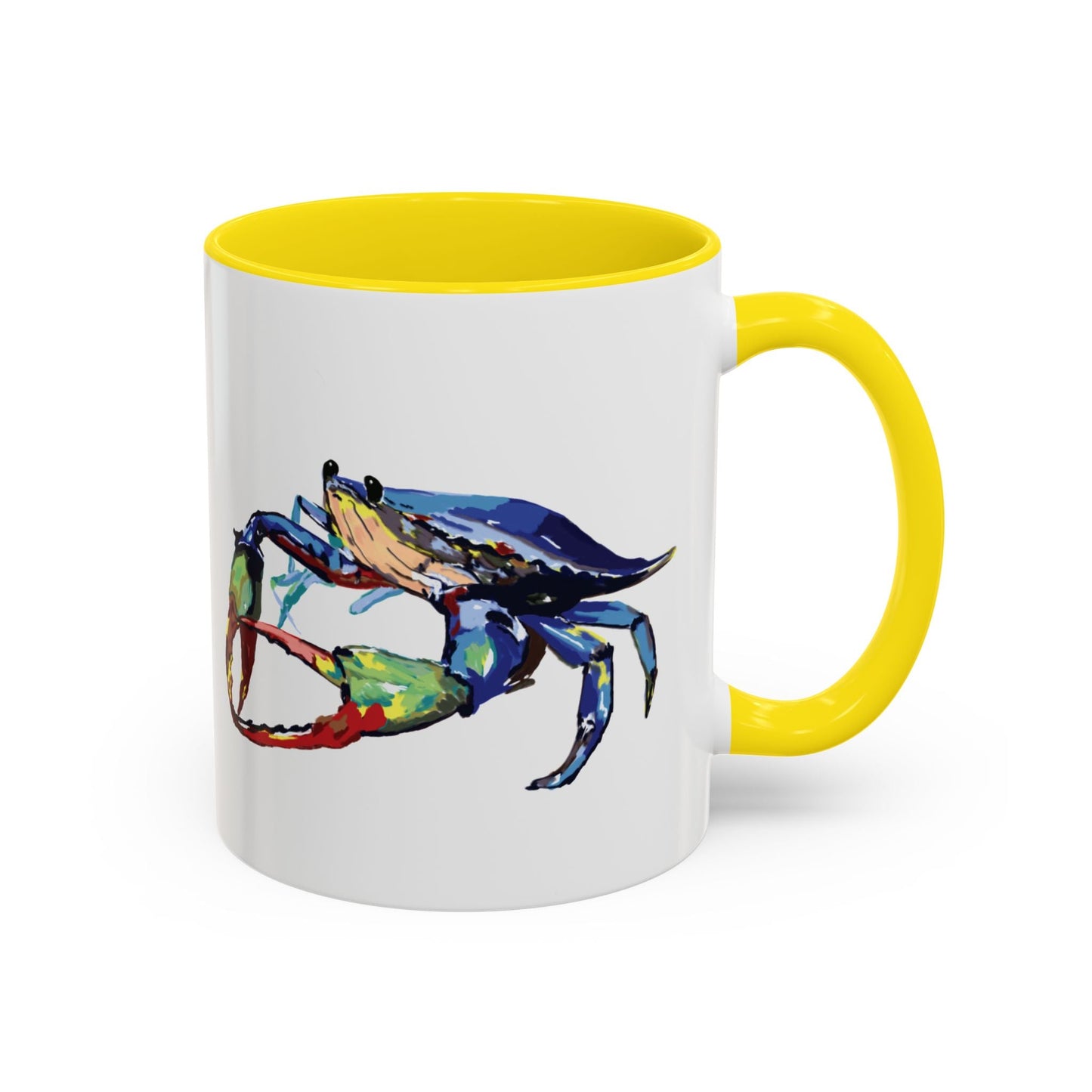 Vibrant Crab Two Tone Ceramic Mug - 11 oz & 15 oz - Blue Cava