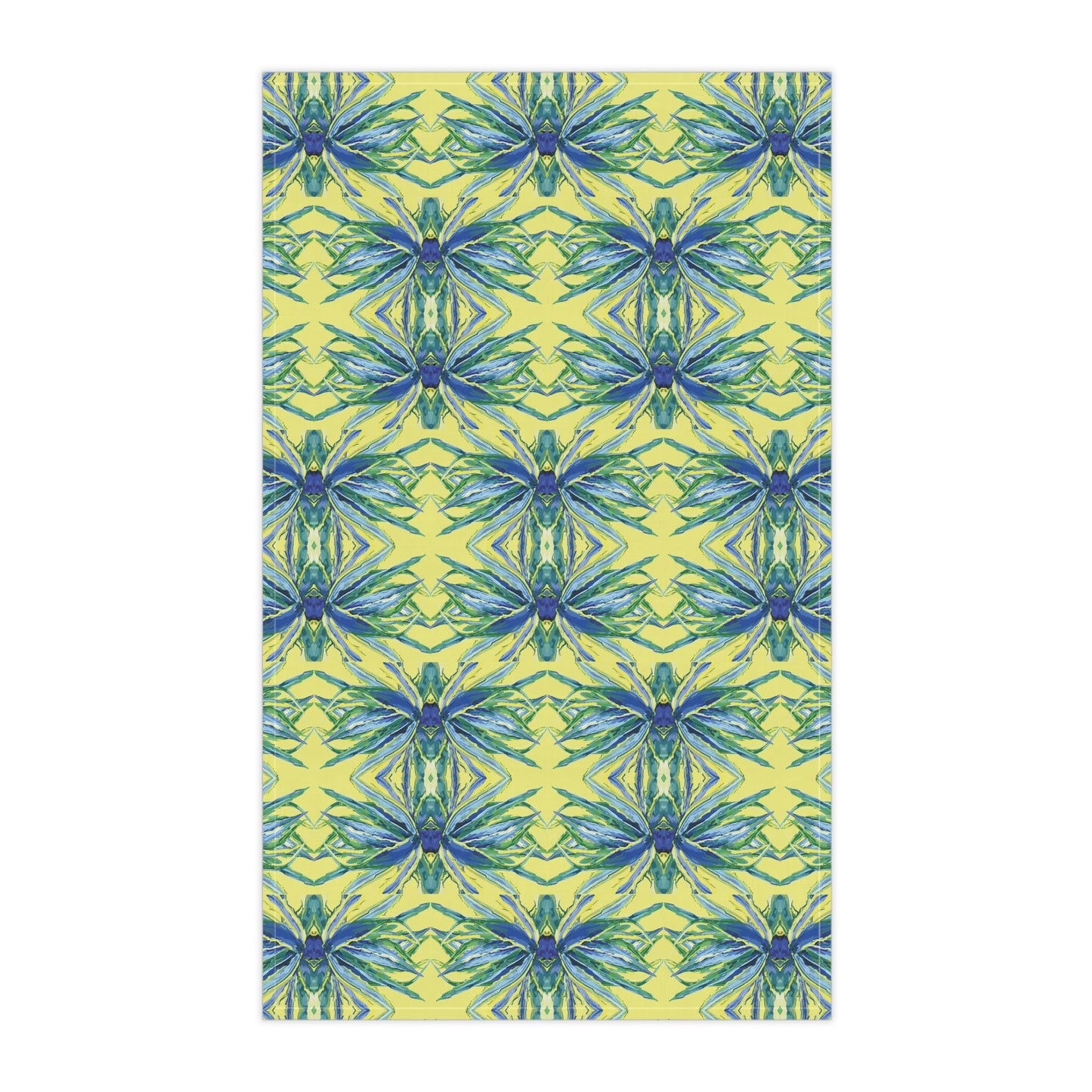 Vibrant Floral Kitchen Tea Towels - Eco - Friendly - Blue Cava