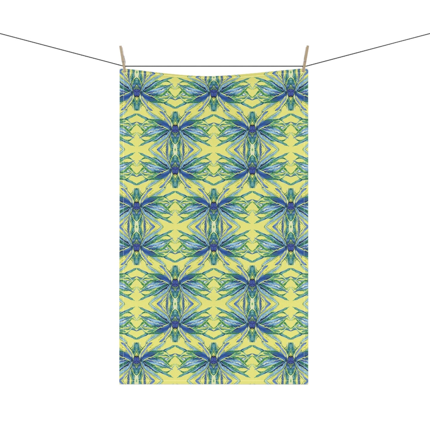 Vibrant Floral Kitchen Tea Towels - Eco - Friendly - Blue Cava