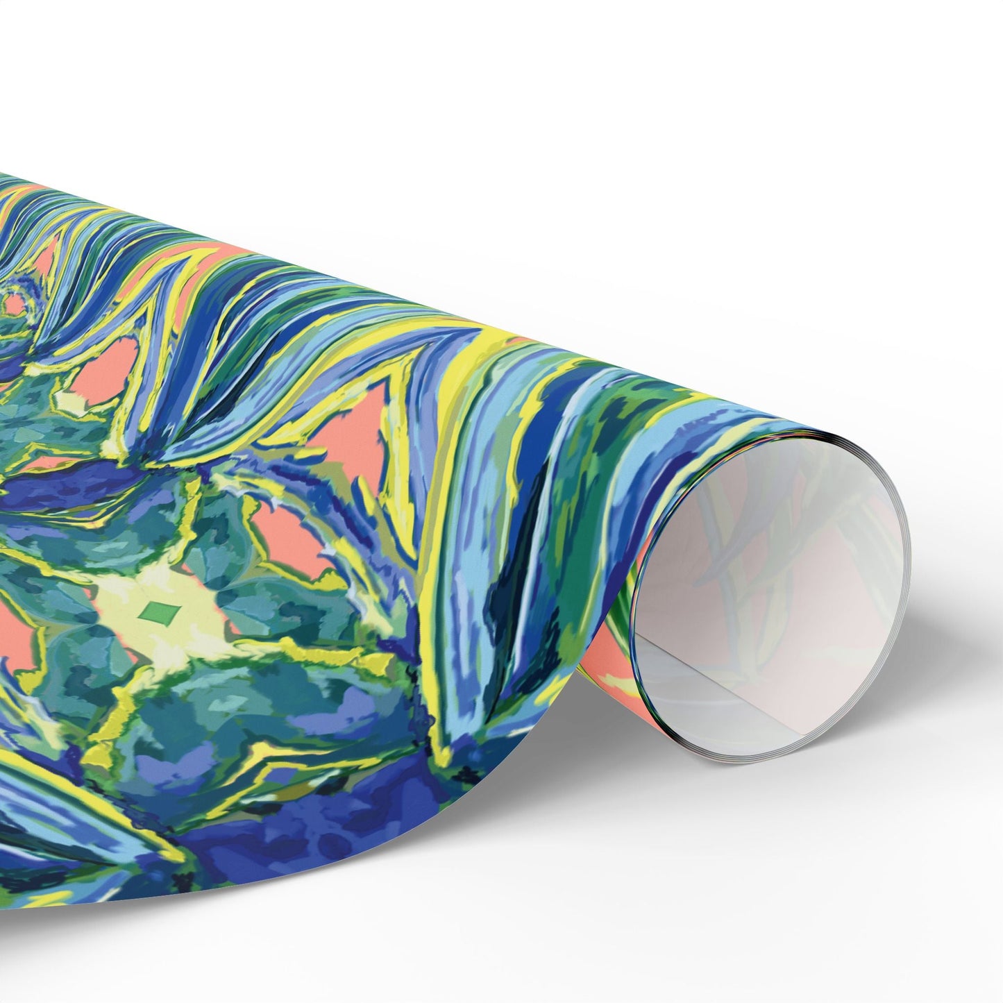 Vibrant Floral Wrapping Paper - Eco - Friendly Gift Wrap - Blue Cava