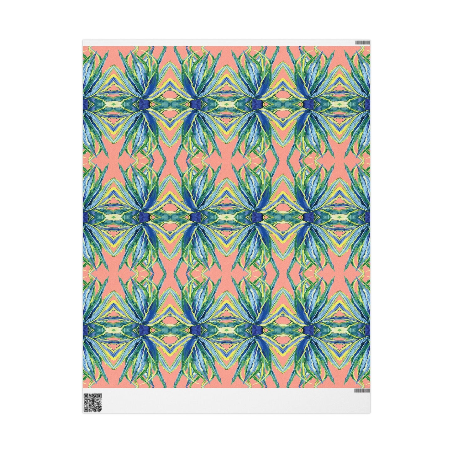 Vibrant Floral Wrapping Paper - Eco - Friendly Gift Wrap - Blue Cava