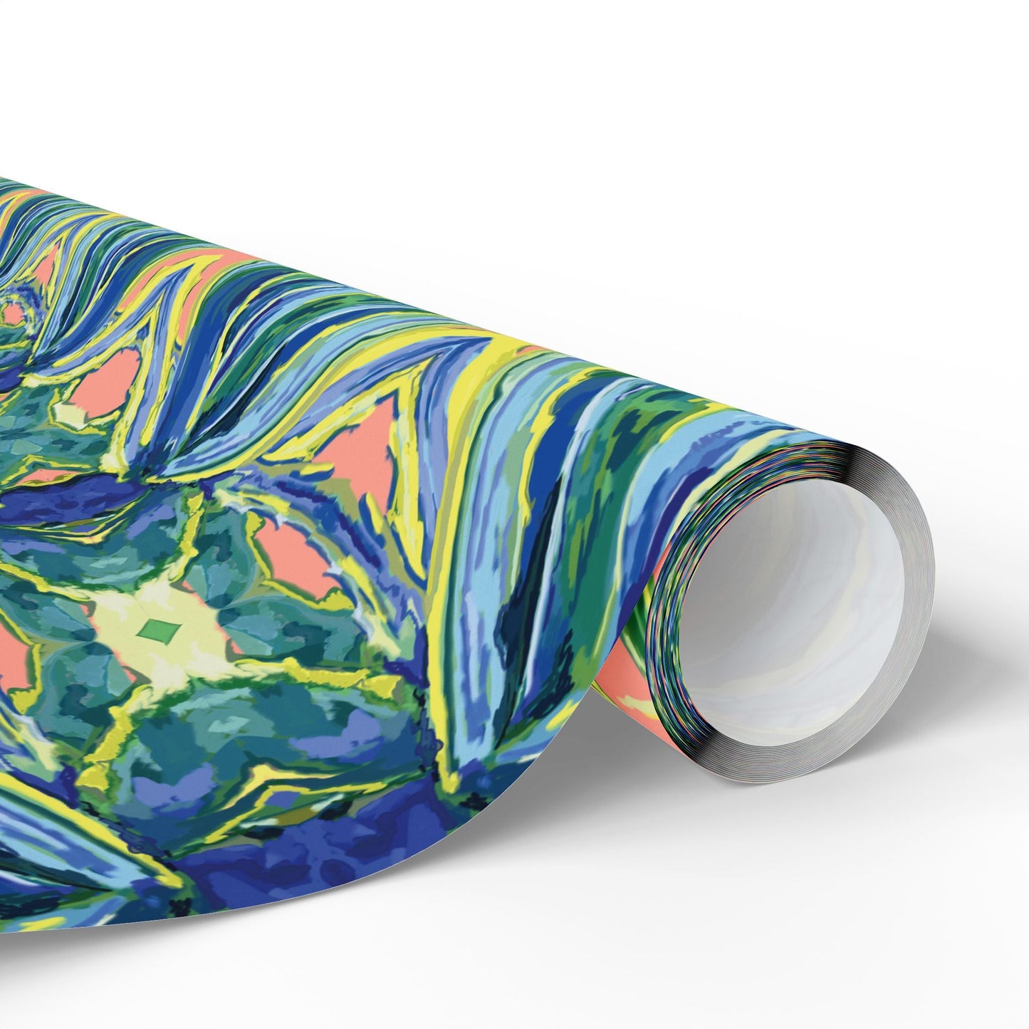 Vibrant Floral Wrapping Paper - Eco - Friendly Gift Wrap - Blue Cava