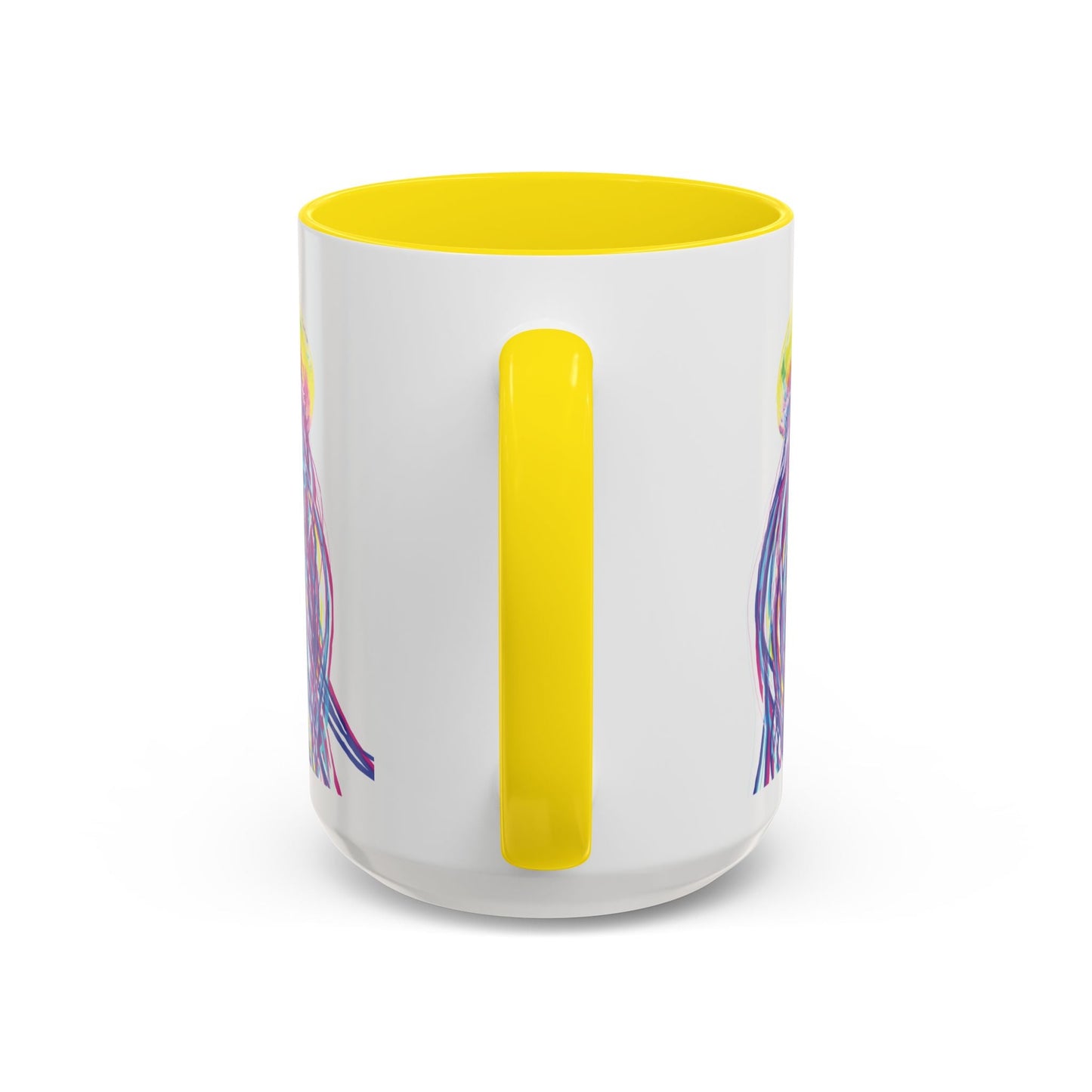 Vibrant Jellyfish Accent Coffee Mug - Colorful Marine Life Drinkware - Blue Cava