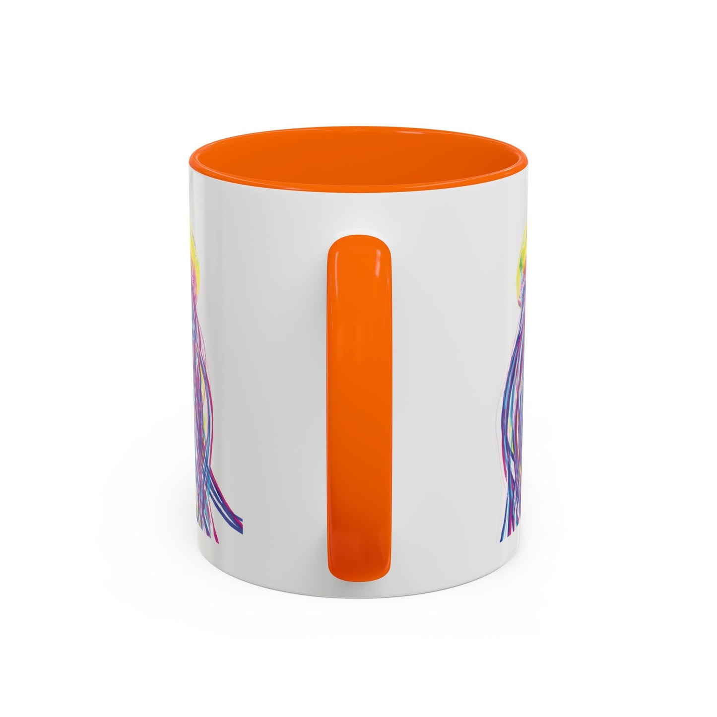 Vibrant Jellyfish Accent Coffee Mug - Colorful Marine Life Drinkware - Blue Cava