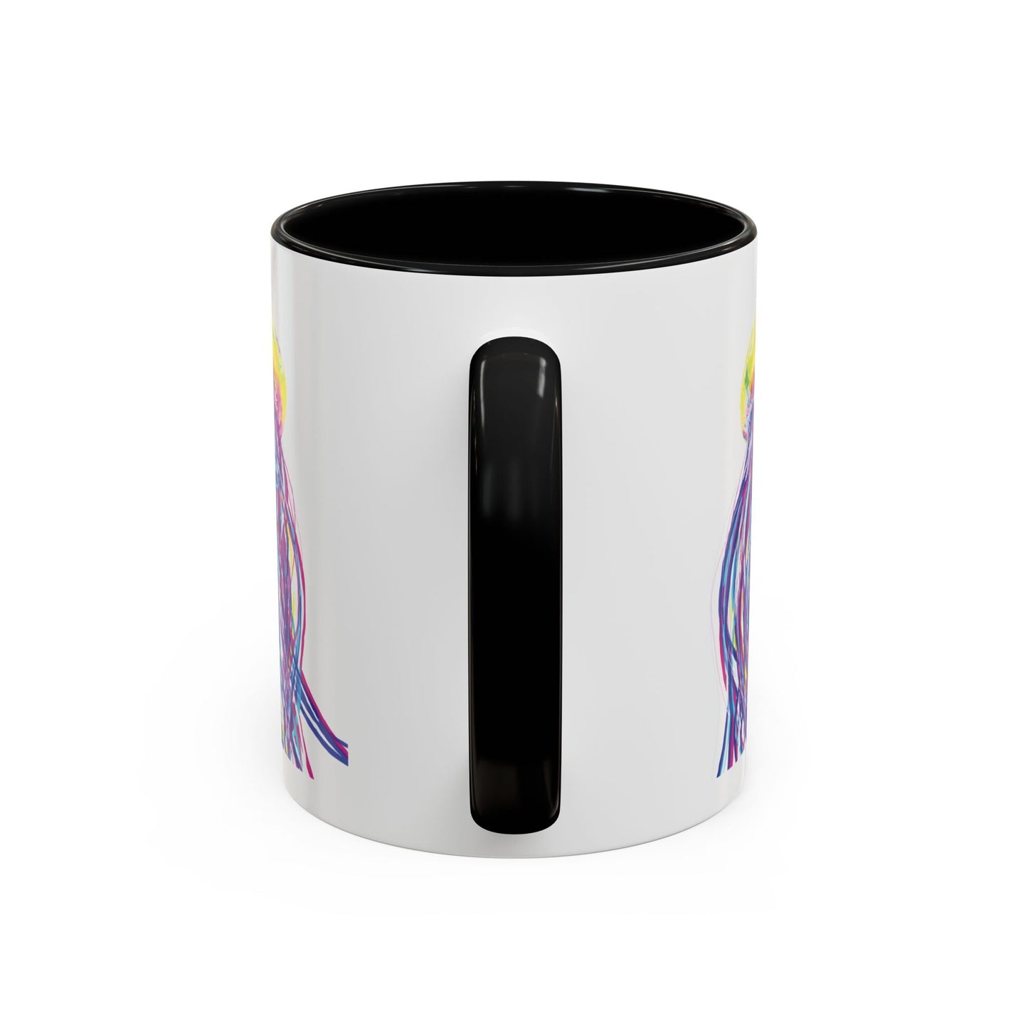 Vibrant Jellyfish Accent Coffee Mug - Colorful Marine Life Drinkware - Blue Cava