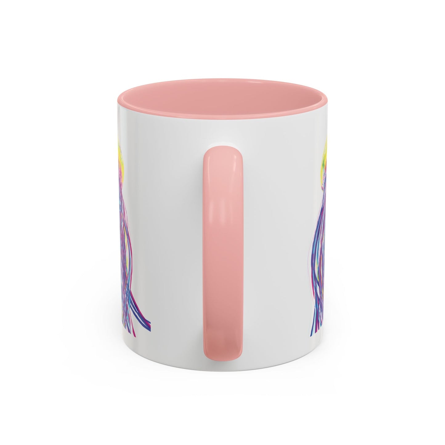 Vibrant Jellyfish Accent Coffee Mug - Colorful Marine Life Drinkware - Blue Cava