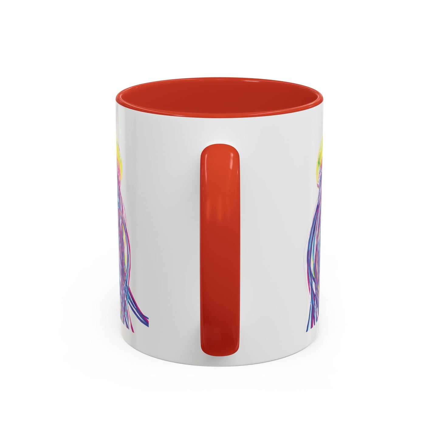 Vibrant Jellyfish Accent Coffee Mug - Colorful Marine Life Drinkware - Blue Cava