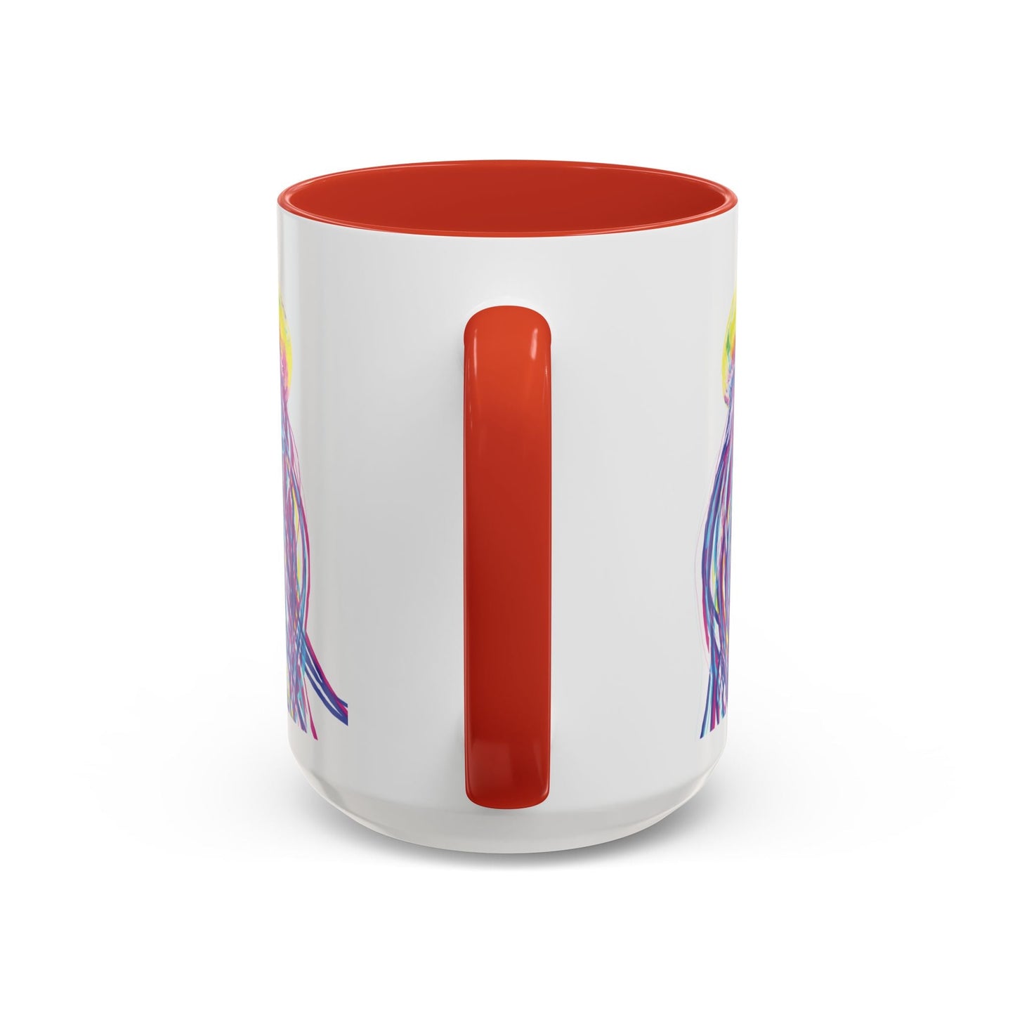 Vibrant Jellyfish Accent Coffee Mug - Colorful Marine Life Drinkware - Blue Cava