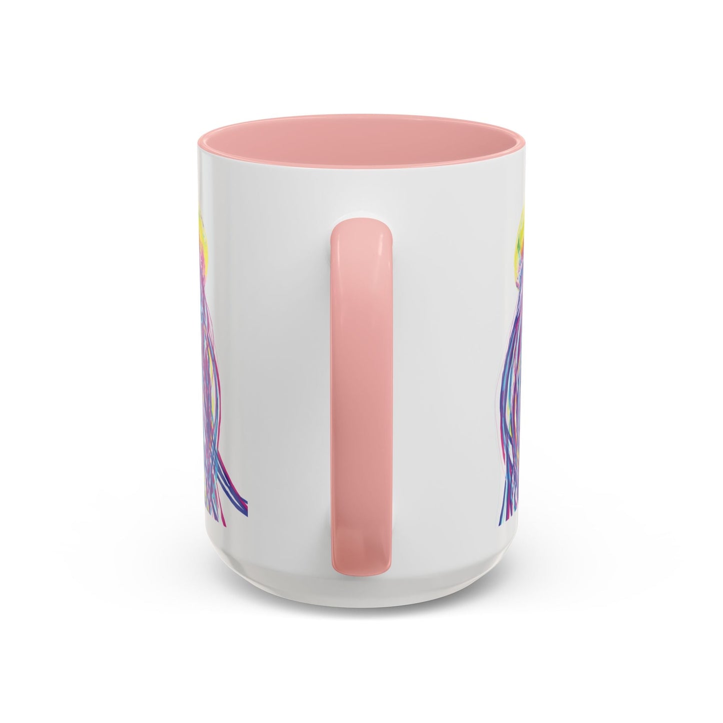 Vibrant Jellyfish Accent Coffee Mug - Colorful Marine Life Drinkware - Blue Cava