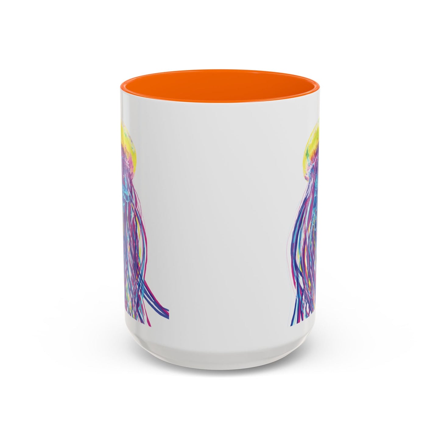Vibrant Jellyfish Accent Coffee Mug - Colorful Marine Life Drinkware - Blue Cava