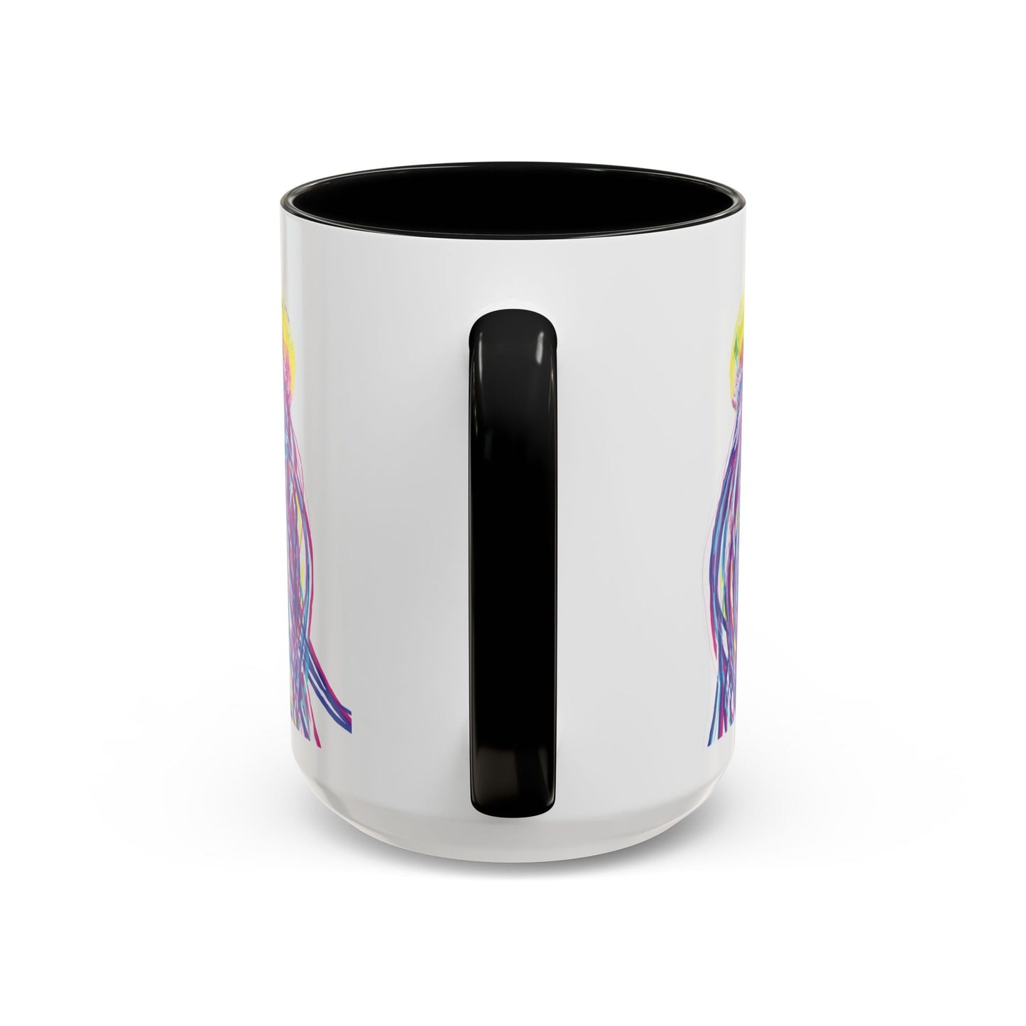 Vibrant Jellyfish Accent Coffee Mug - Colorful Marine Life Drinkware - Blue Cava