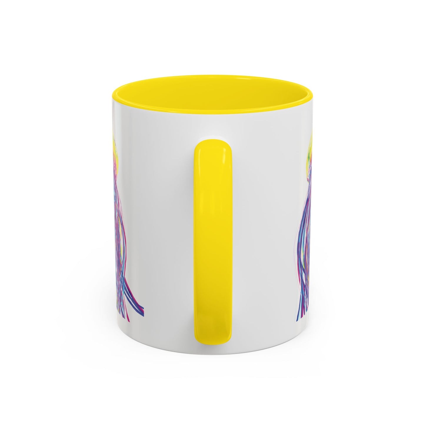 Vibrant Jellyfish Accent Coffee Mug - Colorful Marine Life Drinkware - Blue Cava