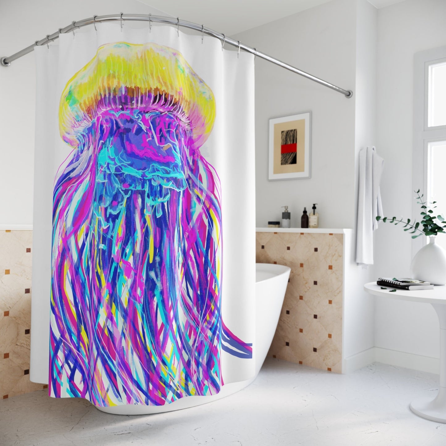 Vibrant Jellyfish Shower Curtain - Blue Cava