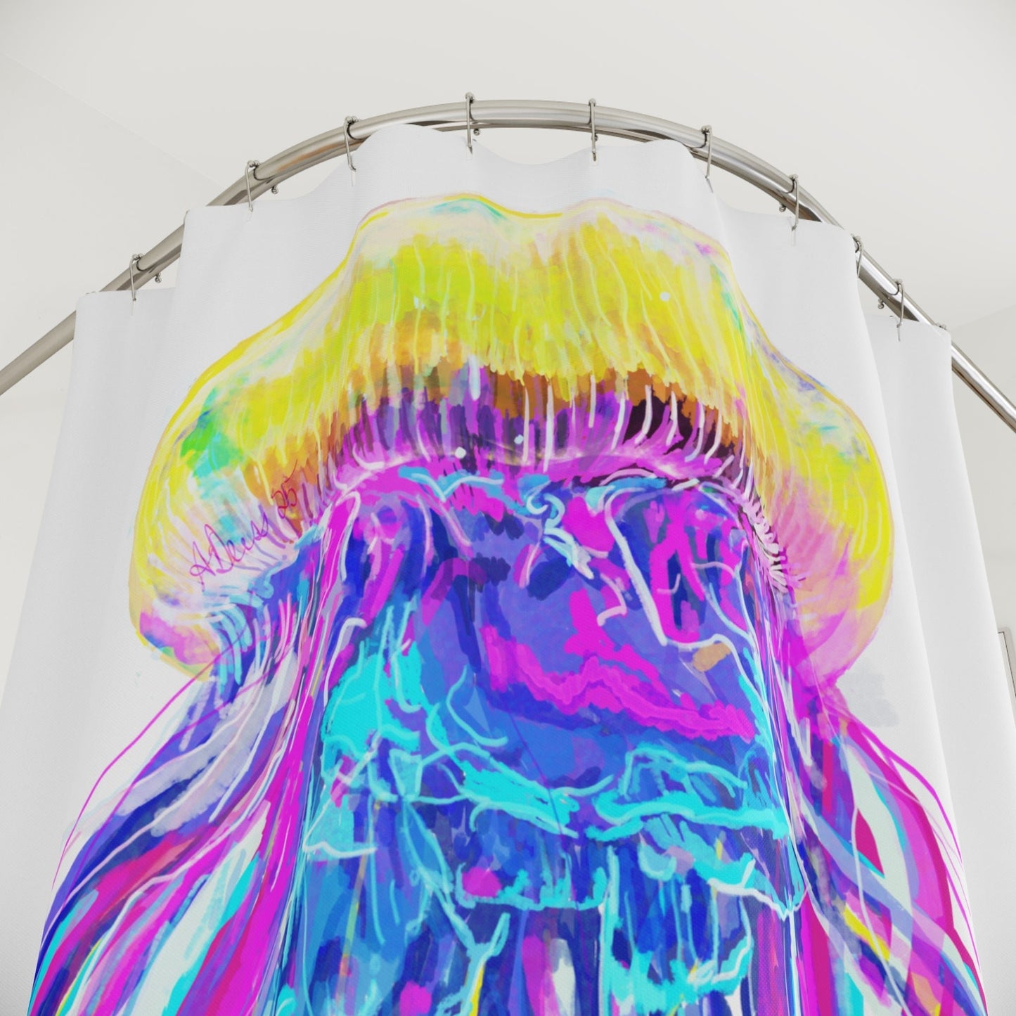 Vibrant Jellyfish Shower Curtain - Blue Cava