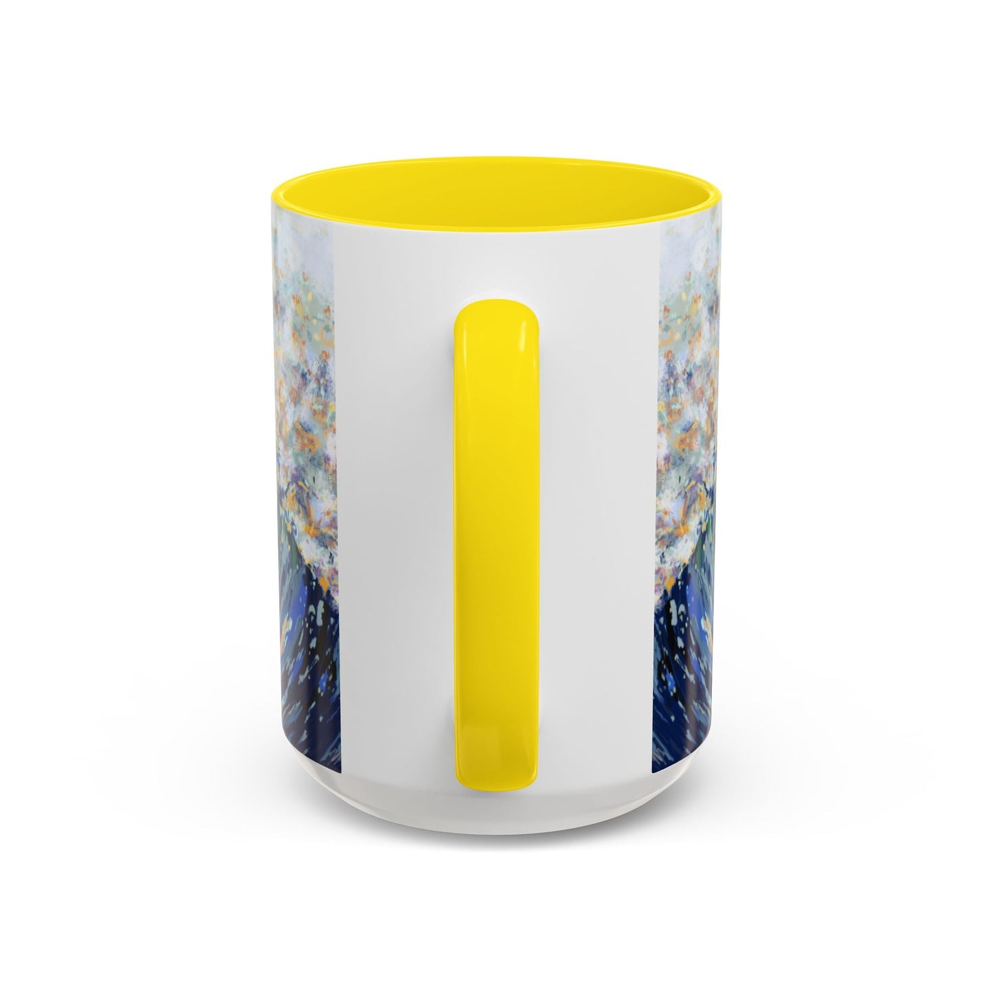 Vibrant Ocean Wave Two - tone Ceramic Mugs 11 oz & 15 oz - Blue Cava