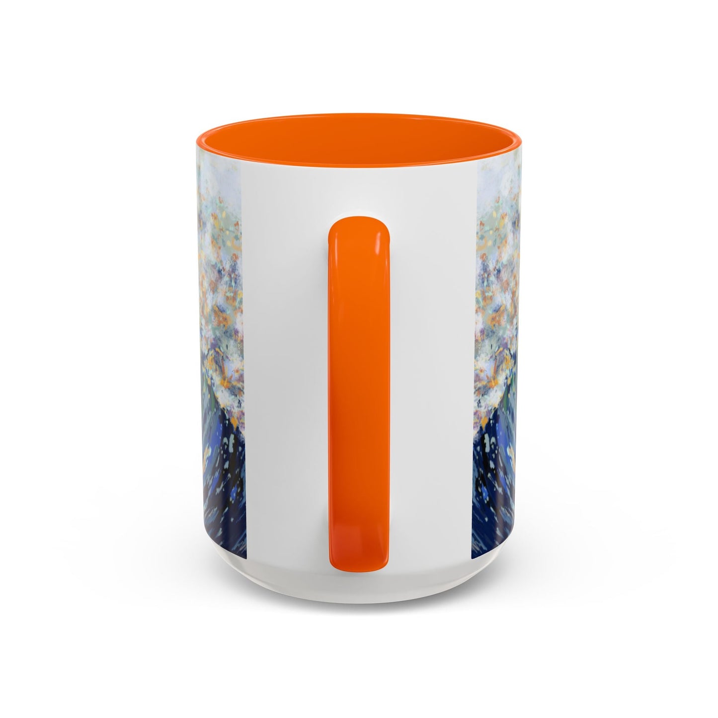 Vibrant Ocean Wave Two - tone Ceramic Mugs 11 oz & 15 oz - Blue Cava