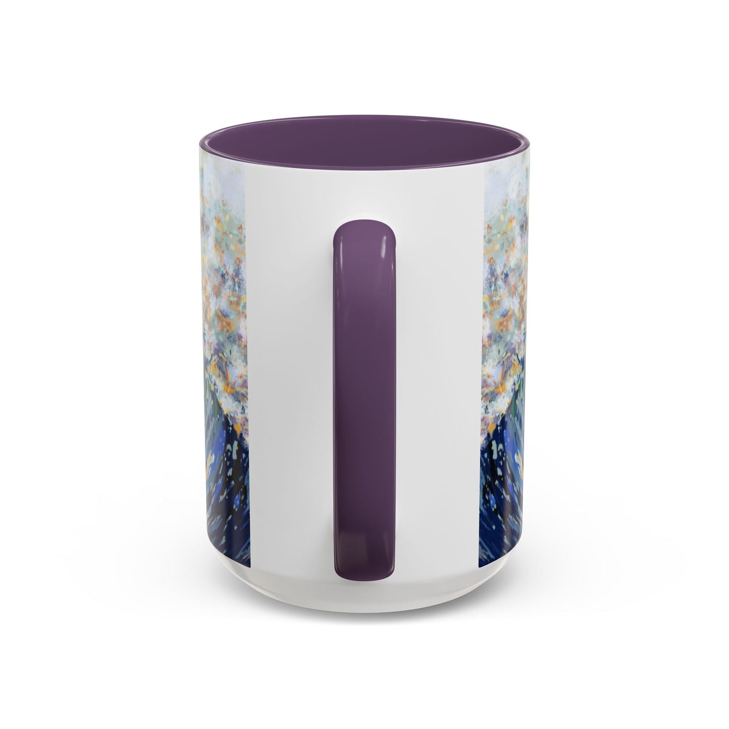 Vibrant Ocean Wave Two - tone Ceramic Mugs 11 oz & 15 oz - Blue Cava