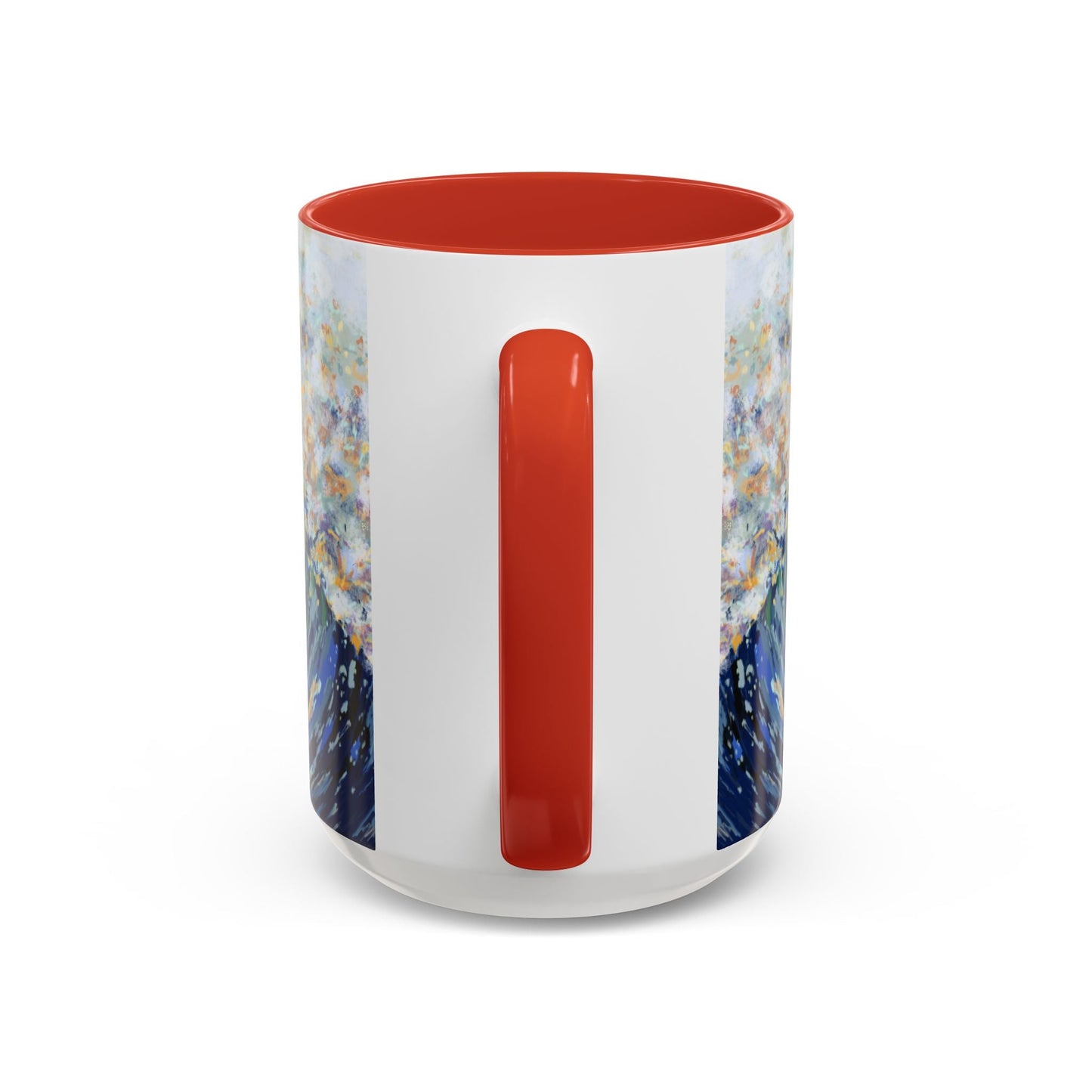 Vibrant Ocean Wave Two - tone Ceramic Mugs 11 oz & 15 oz - Blue Cava