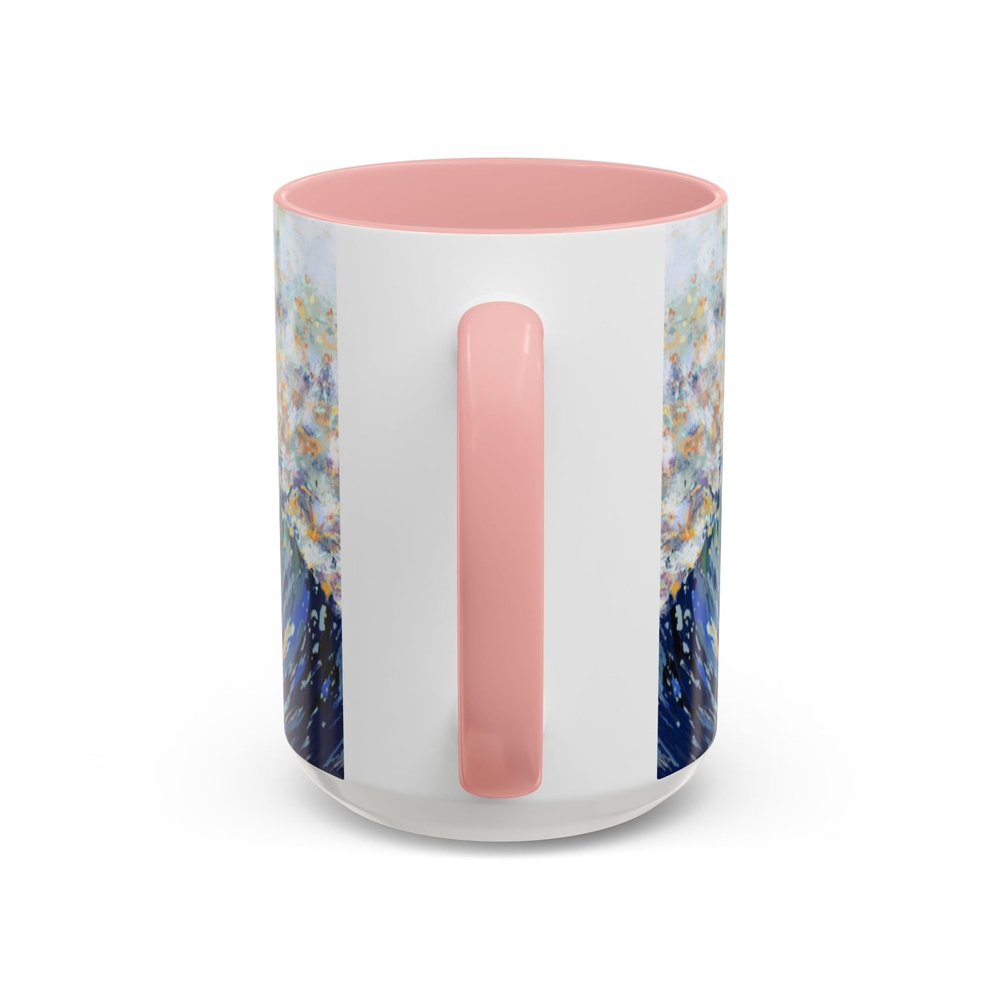 Vibrant Ocean Wave Two - tone Ceramic Mugs 11 oz & 15 oz - Blue Cava