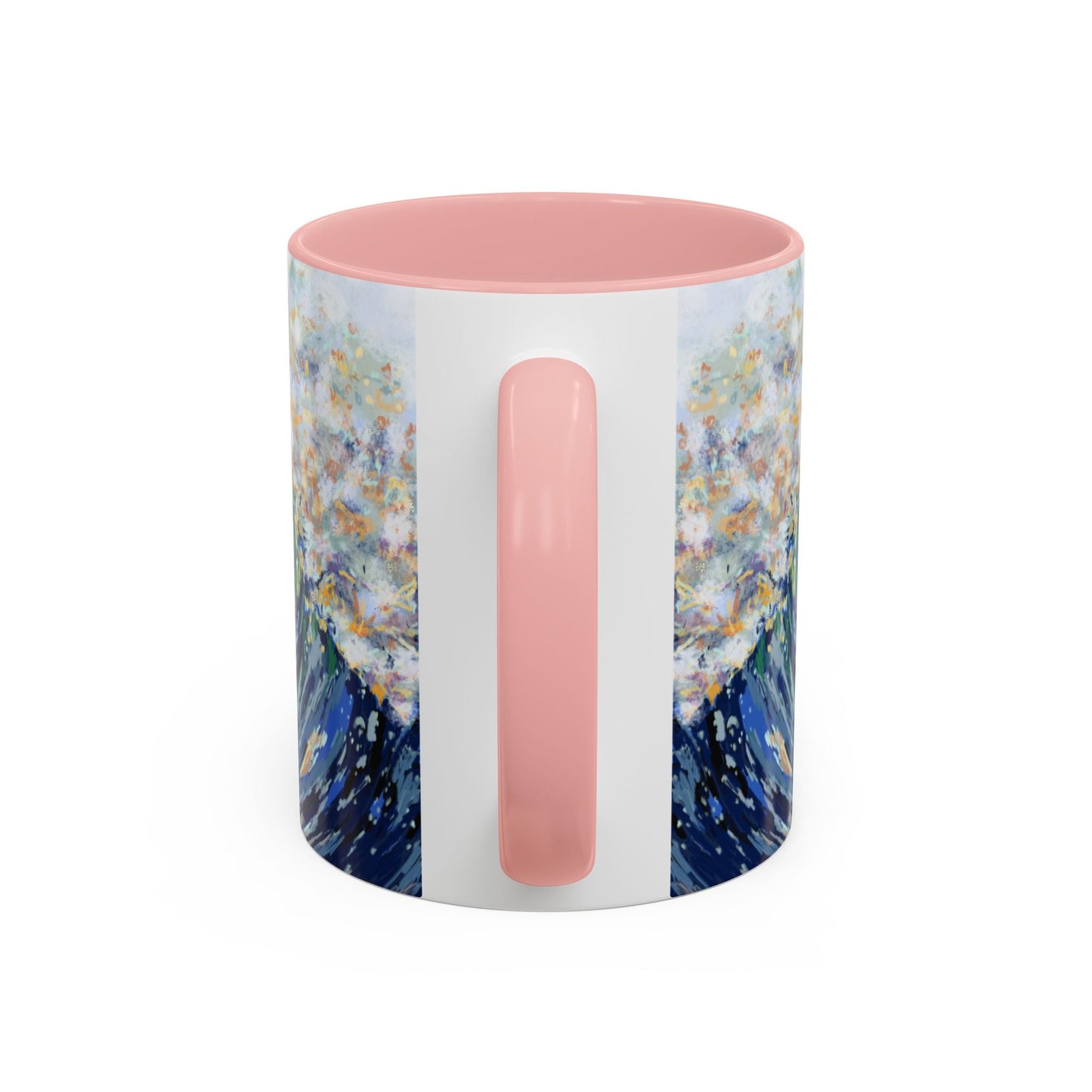 Vibrant Ocean Wave Two - tone Ceramic Mugs 11 oz & 15 oz - Blue Cava