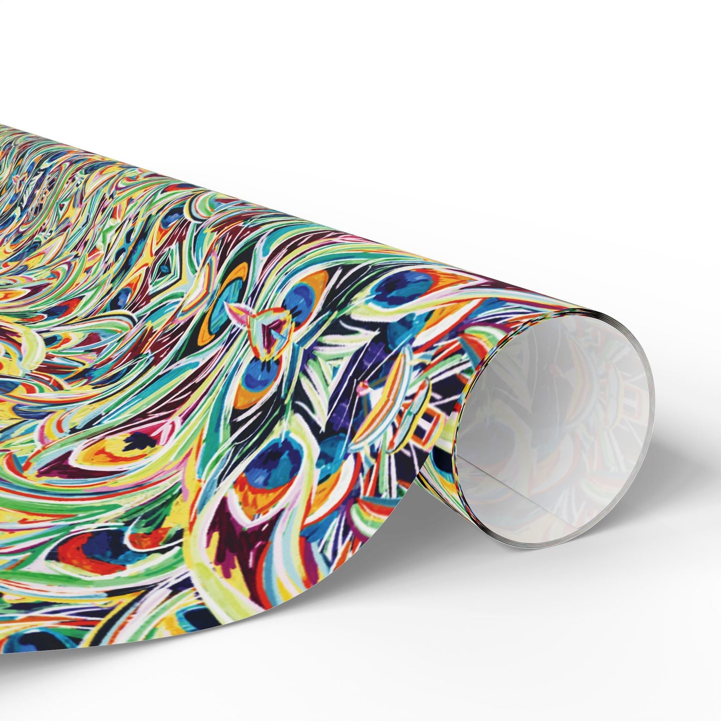Vibrant Peacock Fiesta Decorative Wrapping Paper - Eco - Friendly Paper - Blue Cava