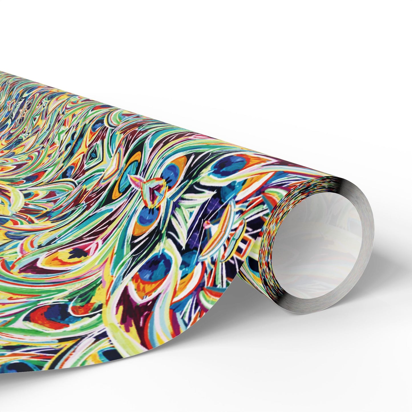 Vibrant Peacock Fiesta Decorative Wrapping Paper - Eco - Friendly Paper - Blue Cava