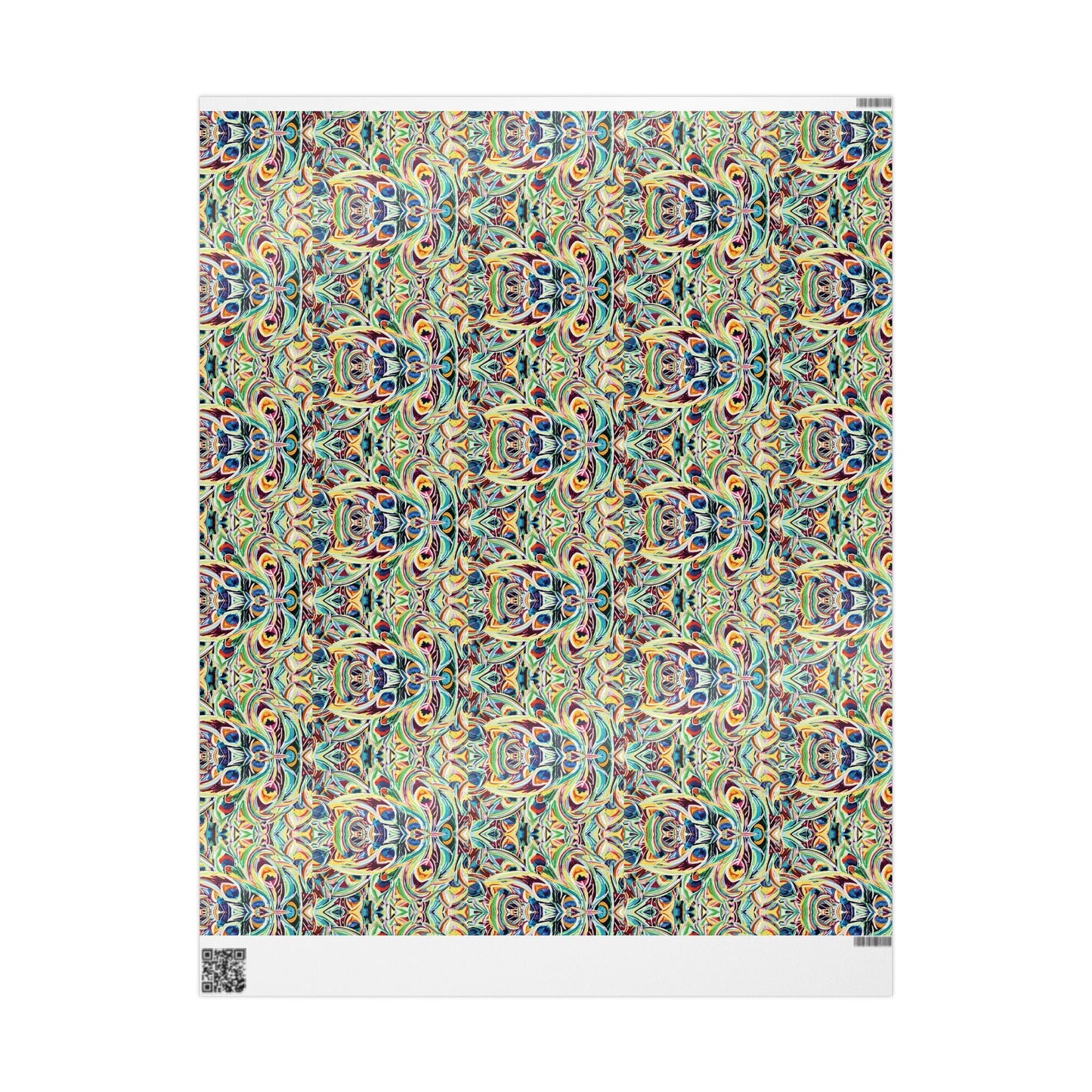 Vibrant Peacock Fiesta Decorative Wrapping Paper - Eco - Friendly Paper - Blue Cava