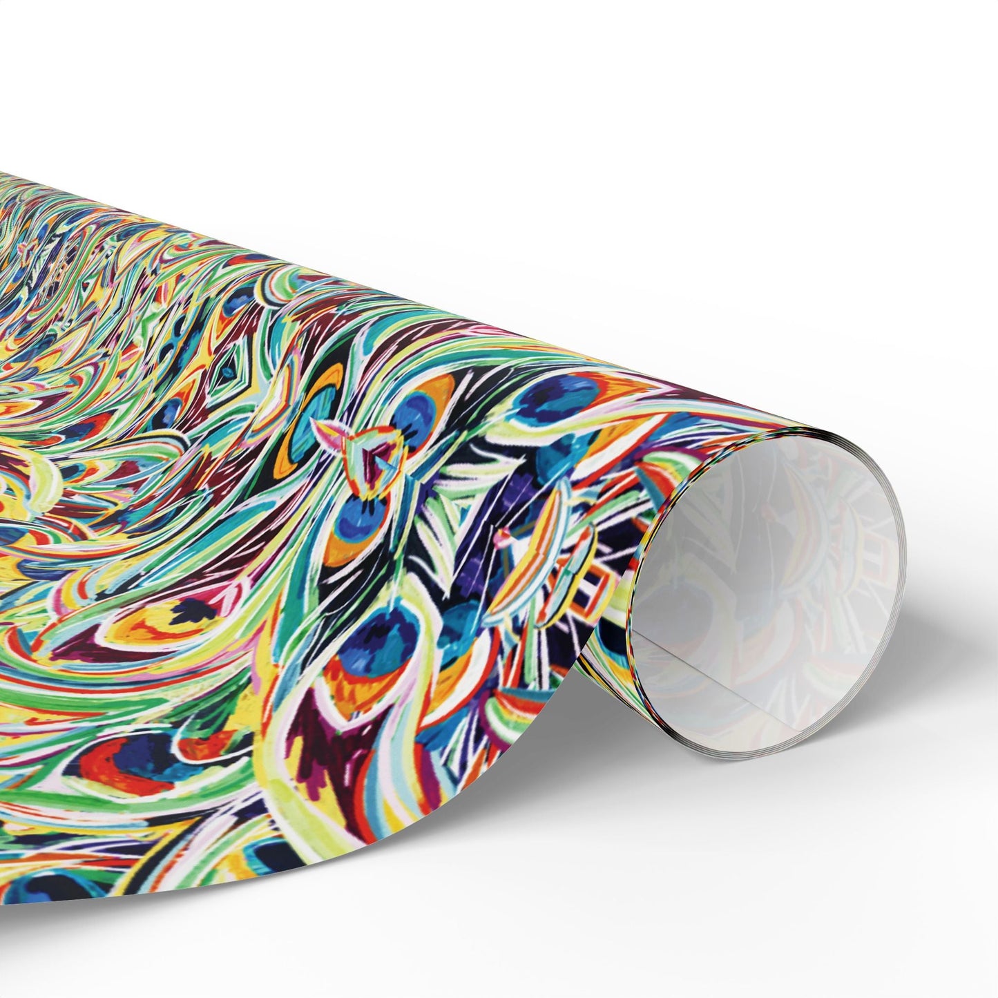 Vibrant Peacock Fiesta Decorative Wrapping Paper - Eco - Friendly Paper - Blue Cava