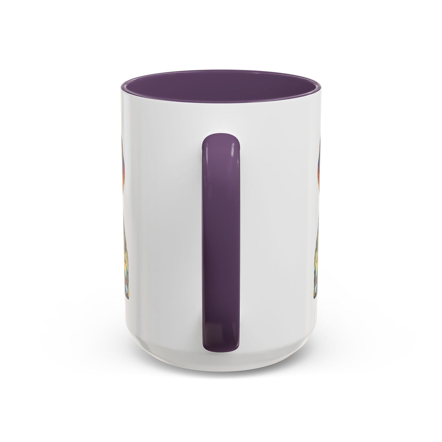 Vibrant Stained Glass Dog Two Tone Mug - Colorful Accent Coffee Cup, Pet Lover Gift - Blue Cava